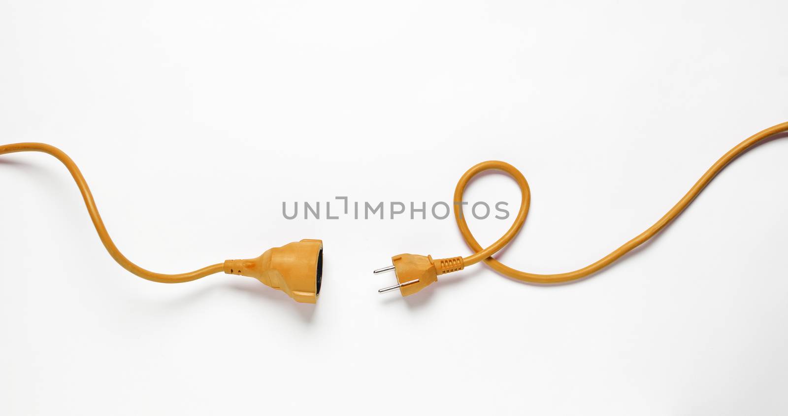 Orange Power Cable isolated on white background