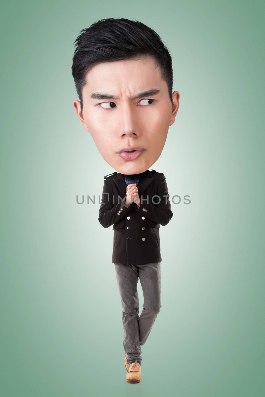 Funny Asian big head man by elwynn