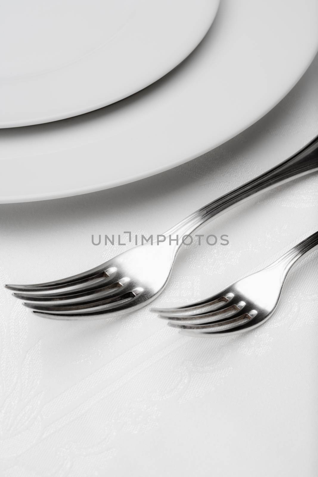 silverware - closeup of forks by courtyardpix