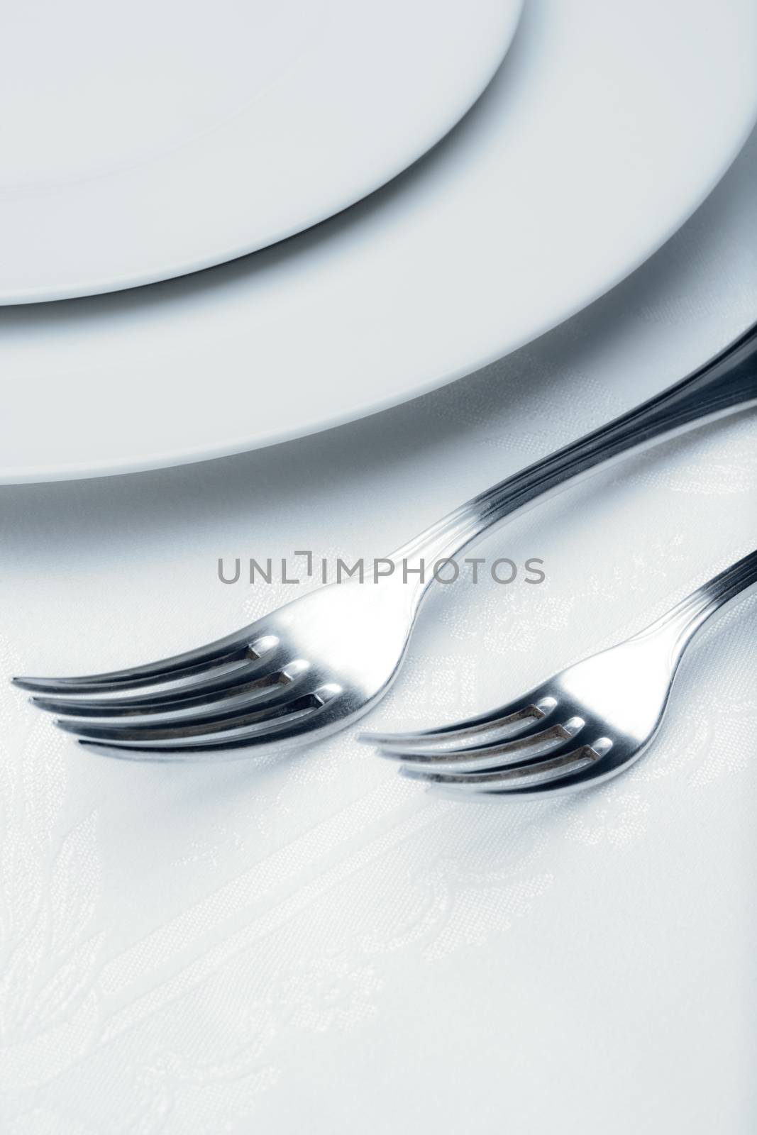 silverware - closeup of forks by courtyardpix