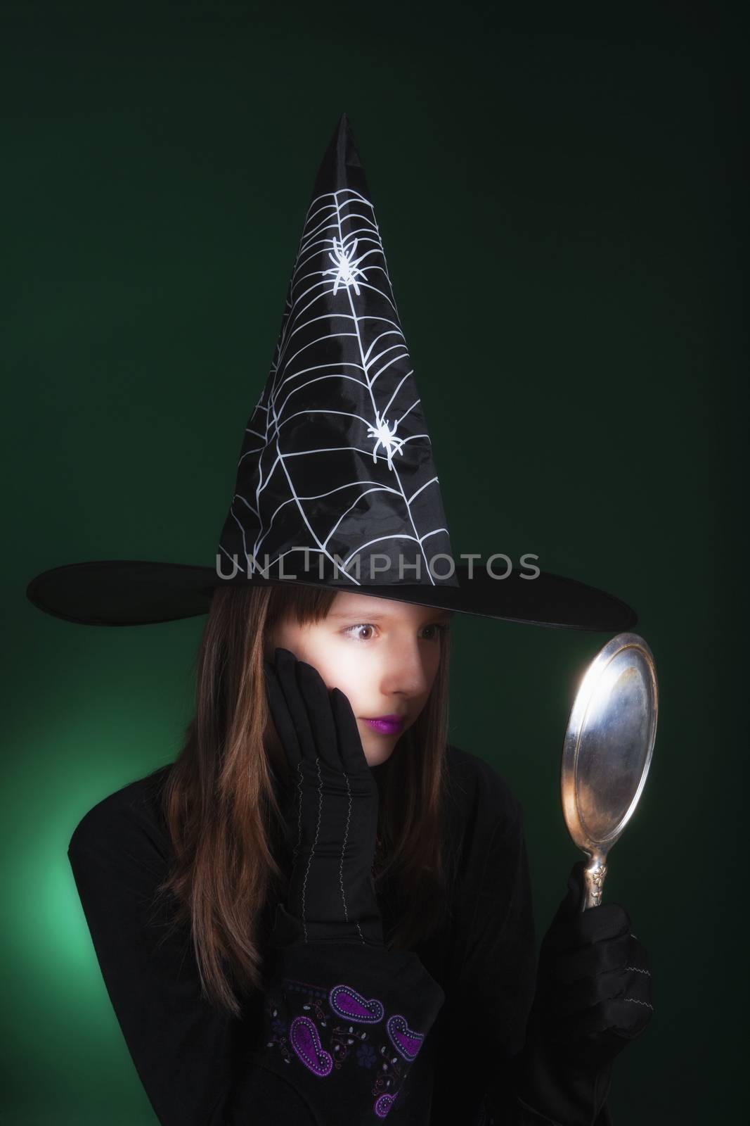 portrait of a girl in witch costume by courtyardpix