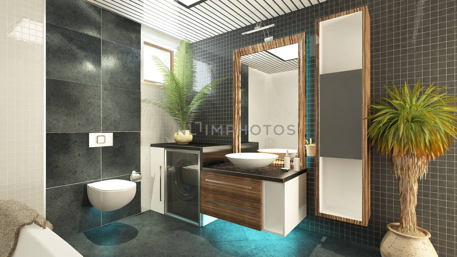 bathroom design 3d rendering by sedatseven