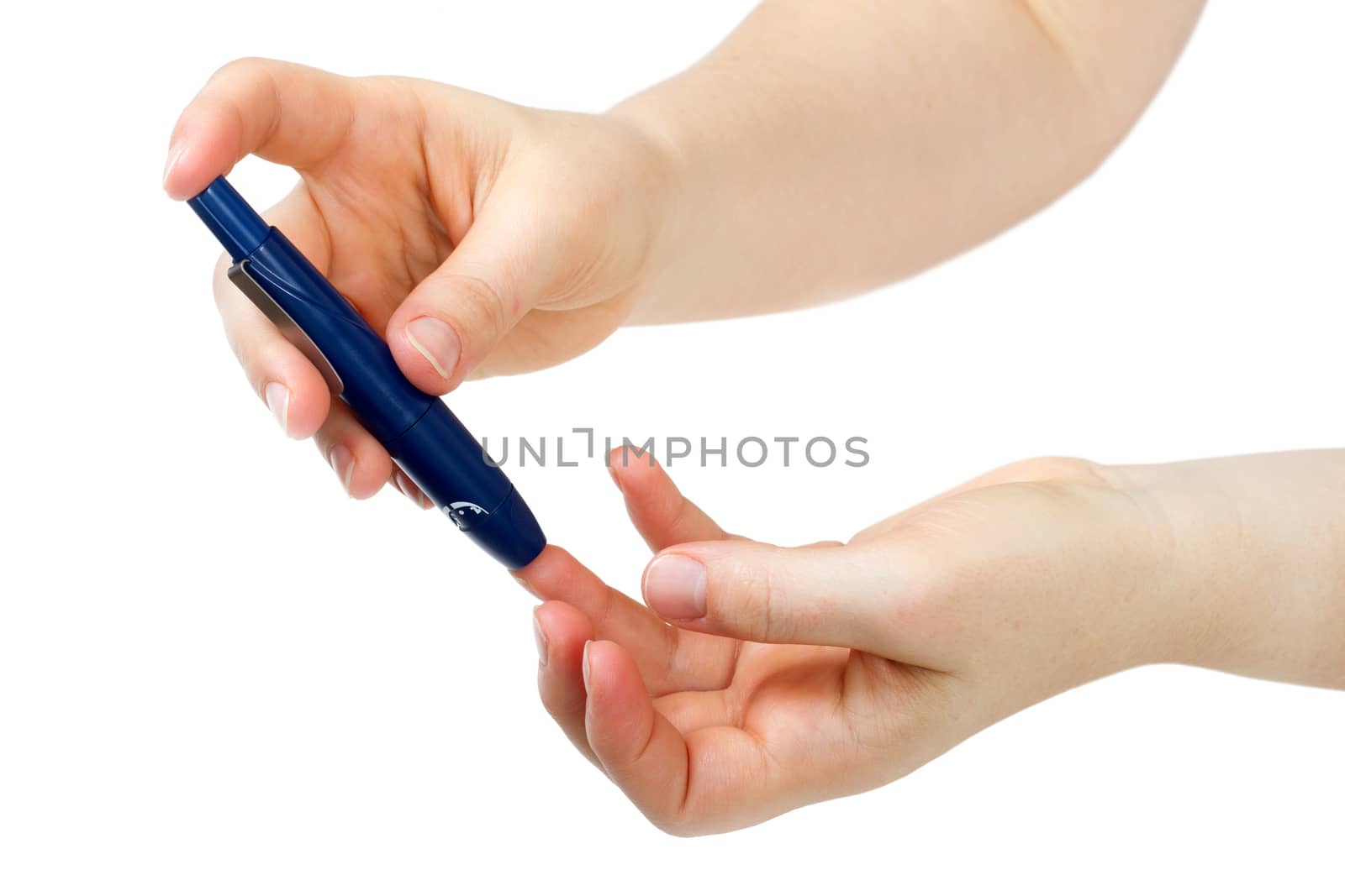 Lancet for piercing a finger at a diabetes