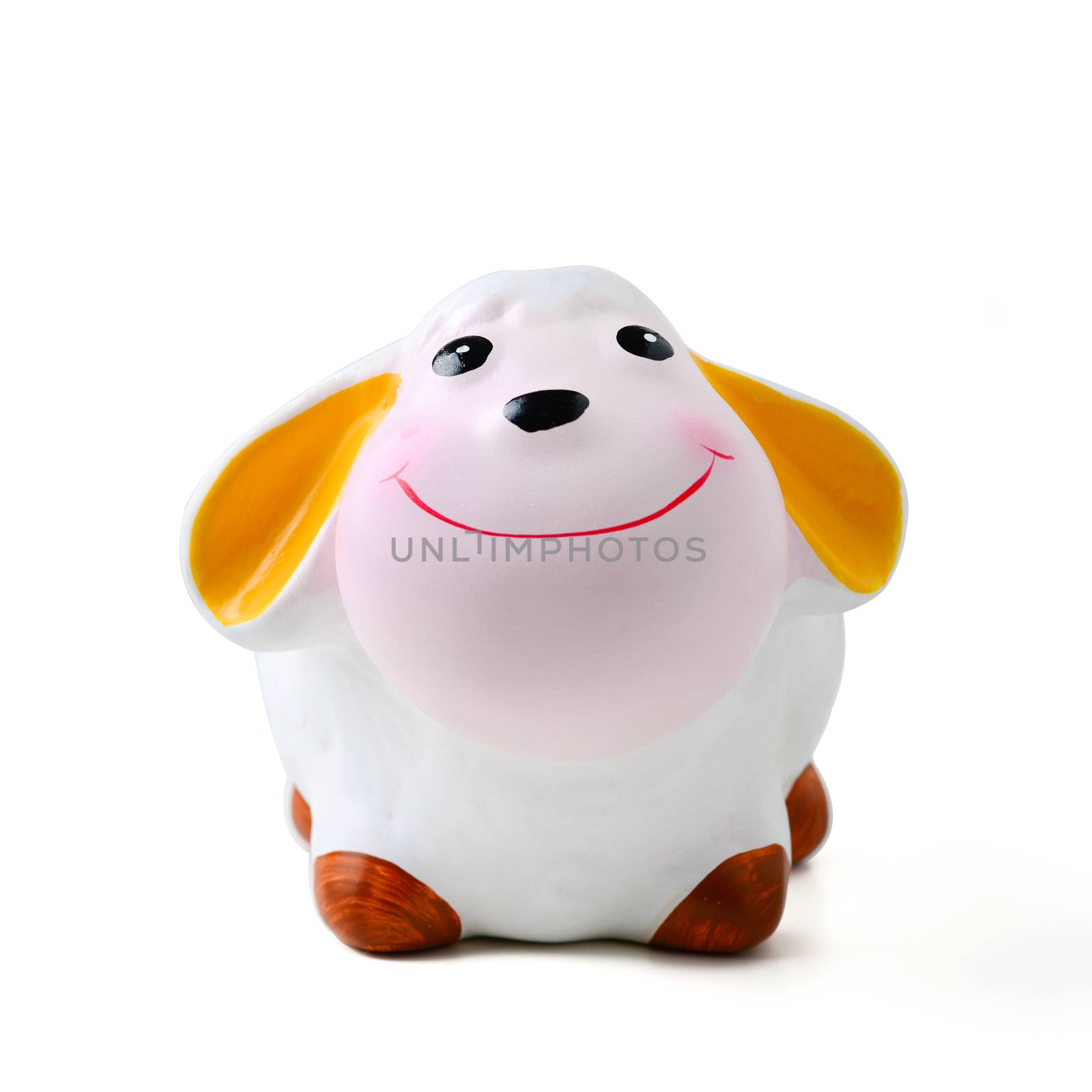 ceramic sheep with clipping path