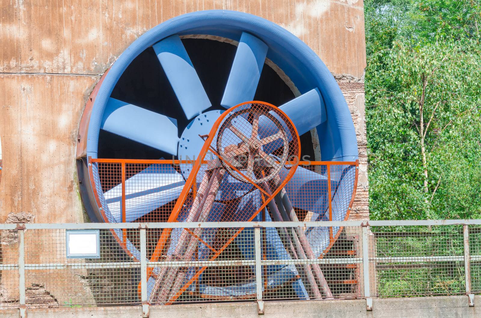 At the Landscape Park Duisburg Nord. 
The former blast furnace in Duisburg Gemany was closed in 1985 and opened to the public. 
Here the old cooling tower.
