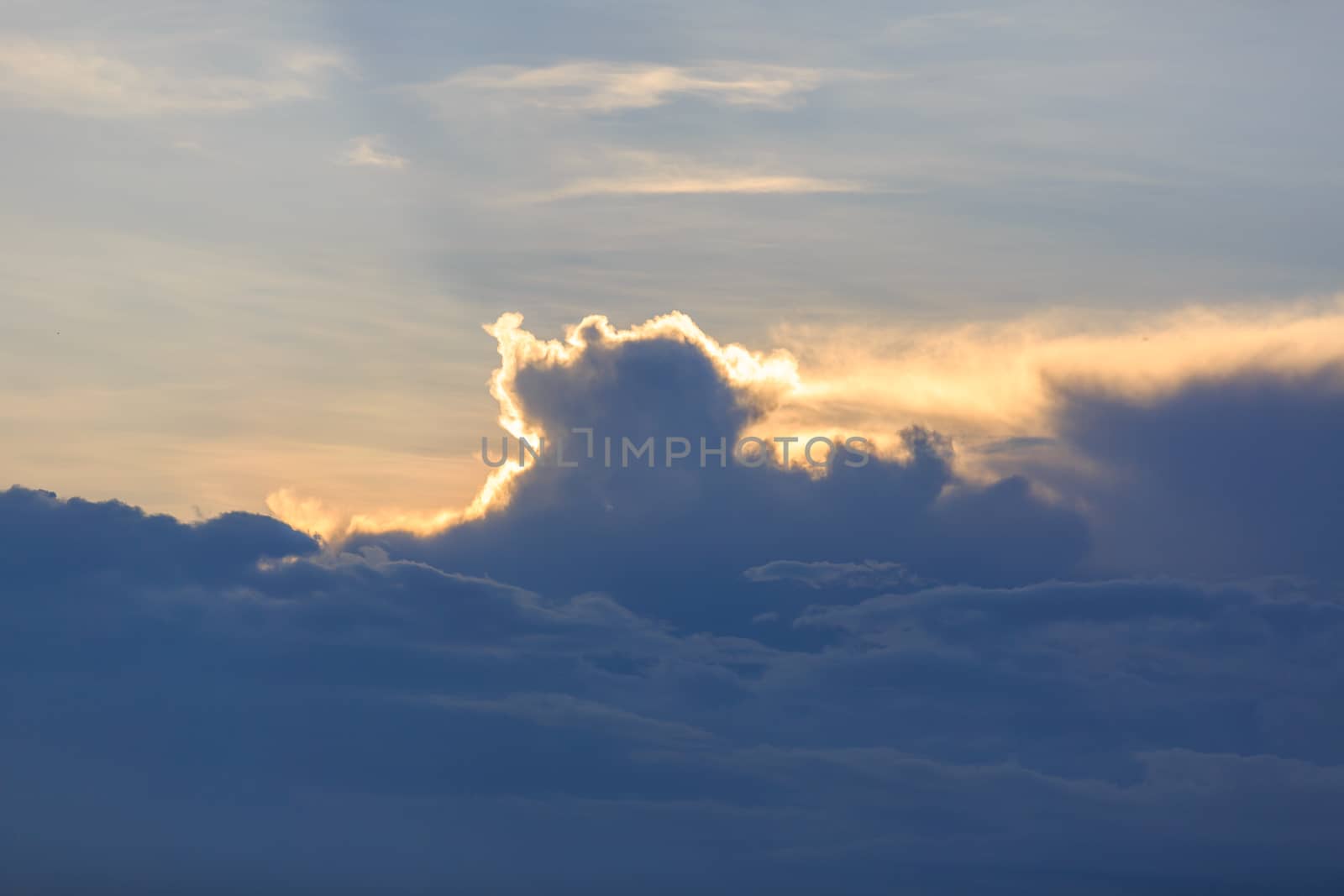 sunset blue sky and clouds by papound