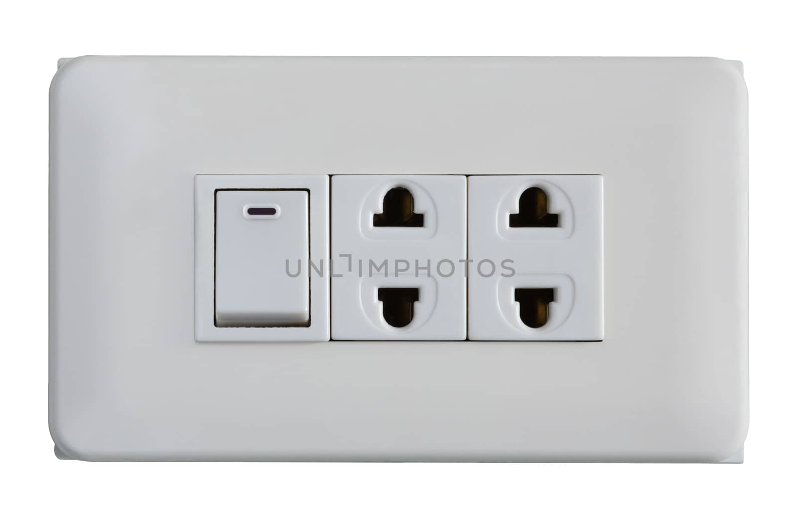 Electric switch and sockets on a white background by papound