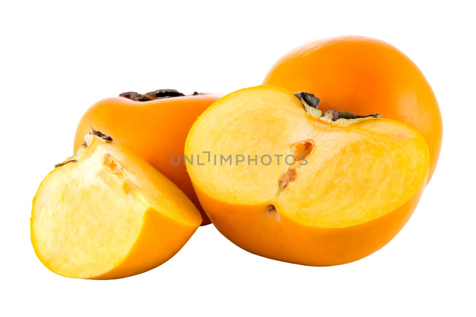 ripe persimmon isolated on white background