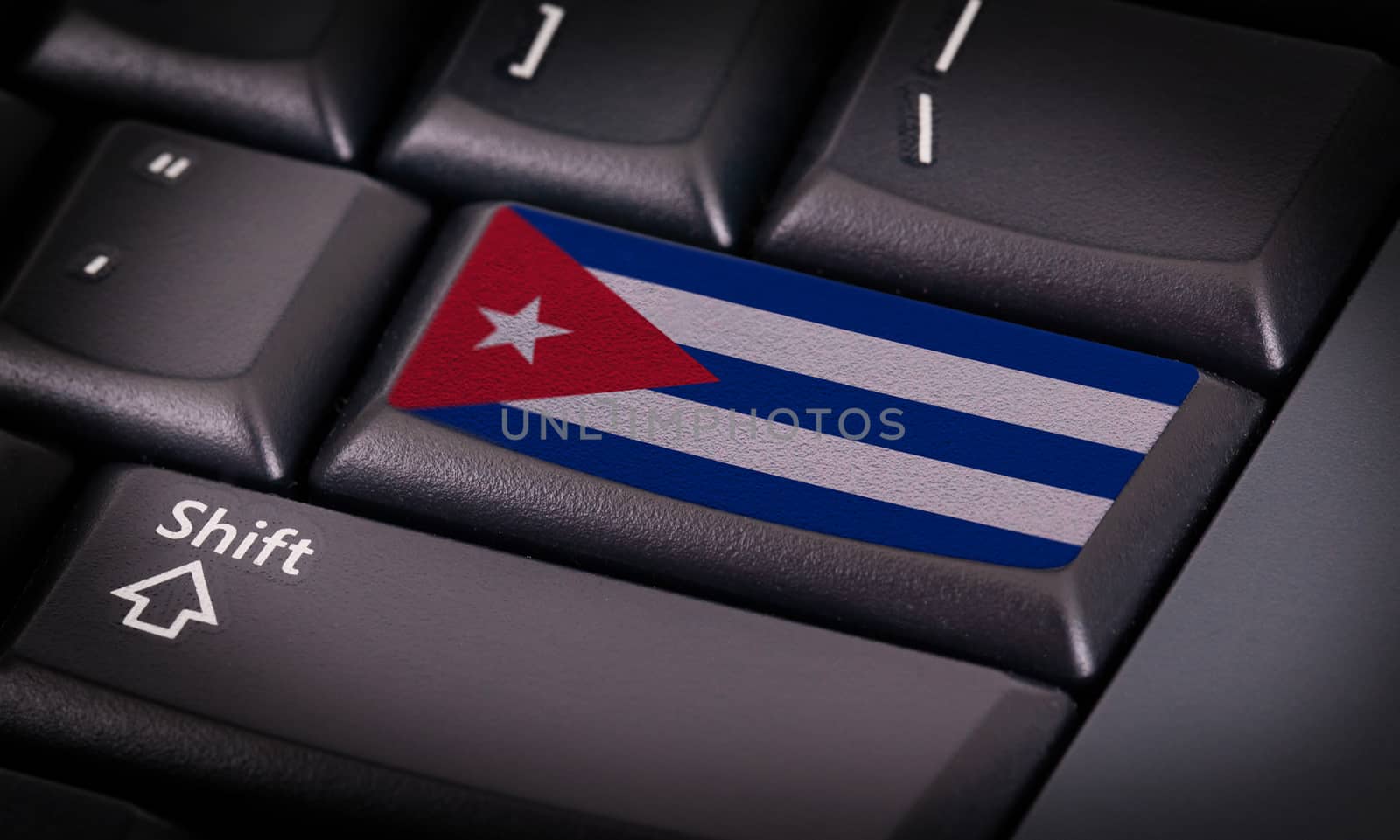 Flag on button keyboard, flag of Cuba