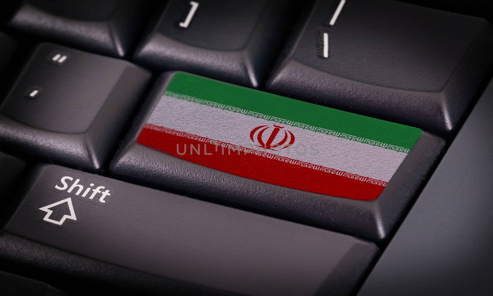 Flag on button keyboard, flag of Iran