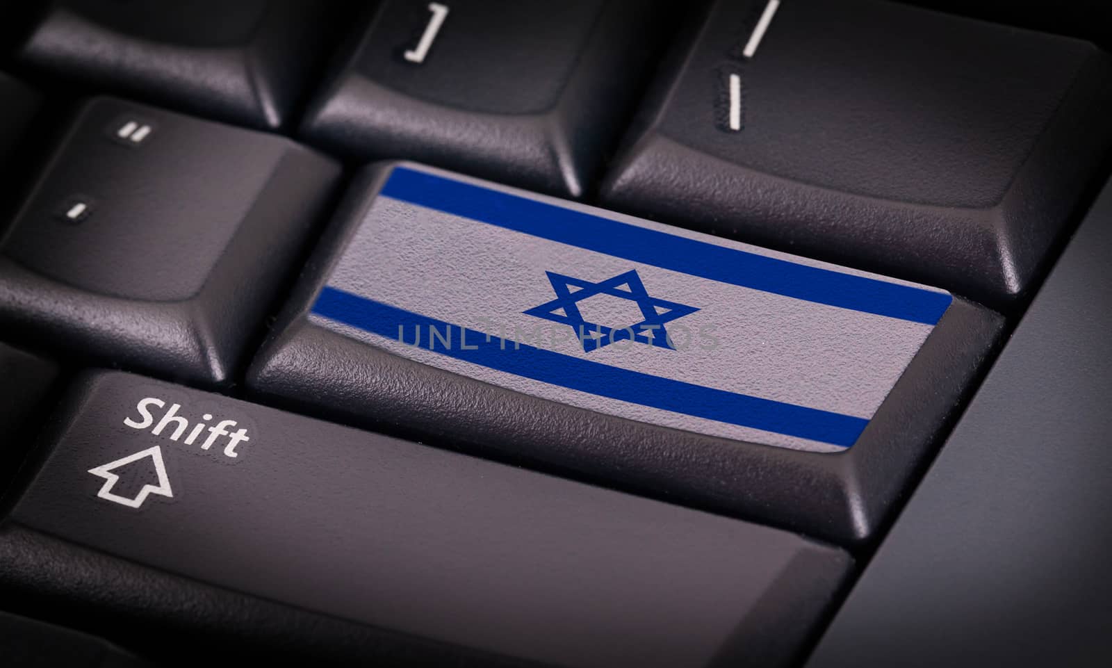 Flag on button keyboard, flag of Israel