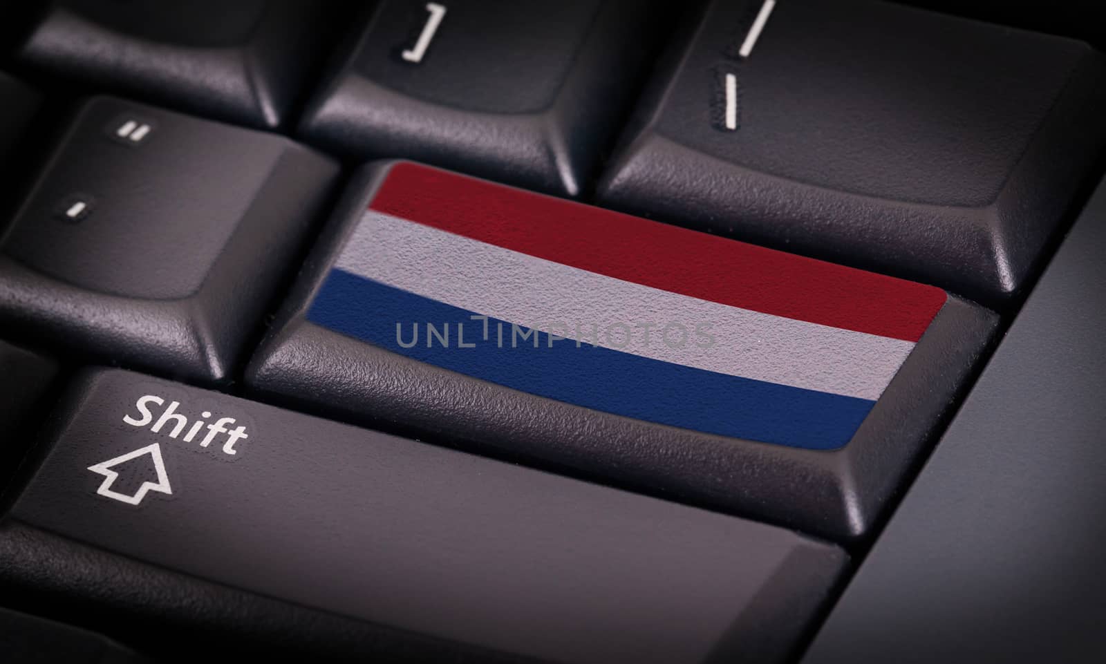Flag on button keyboard, flag of the Netherlands