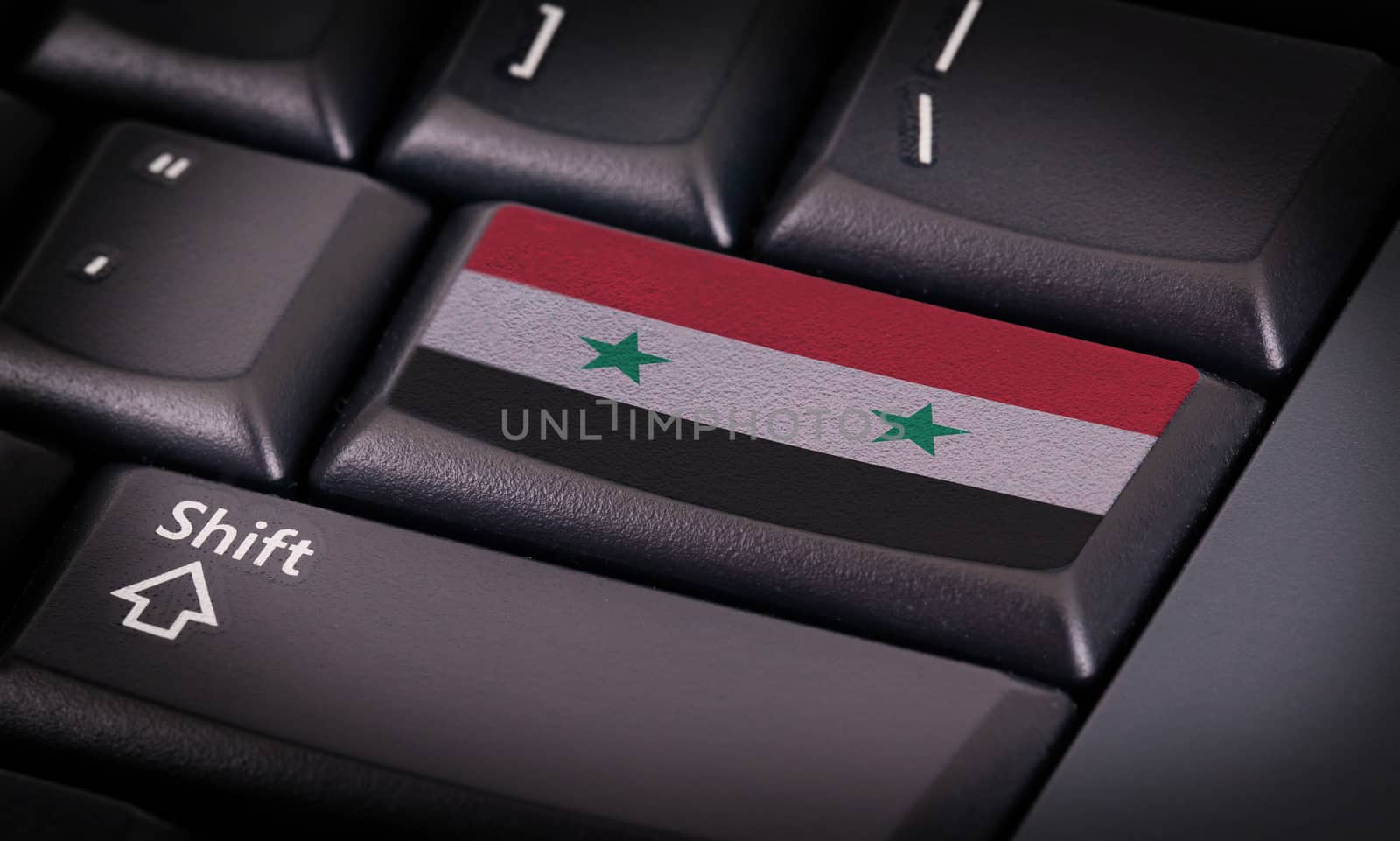 Flag on button keyboard, flag of Syria