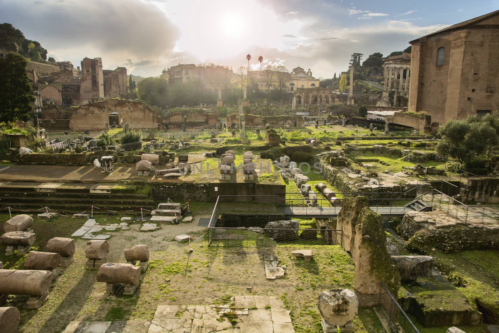 Fori Imperiali, famous ancient roman ruins in Rome, Italy