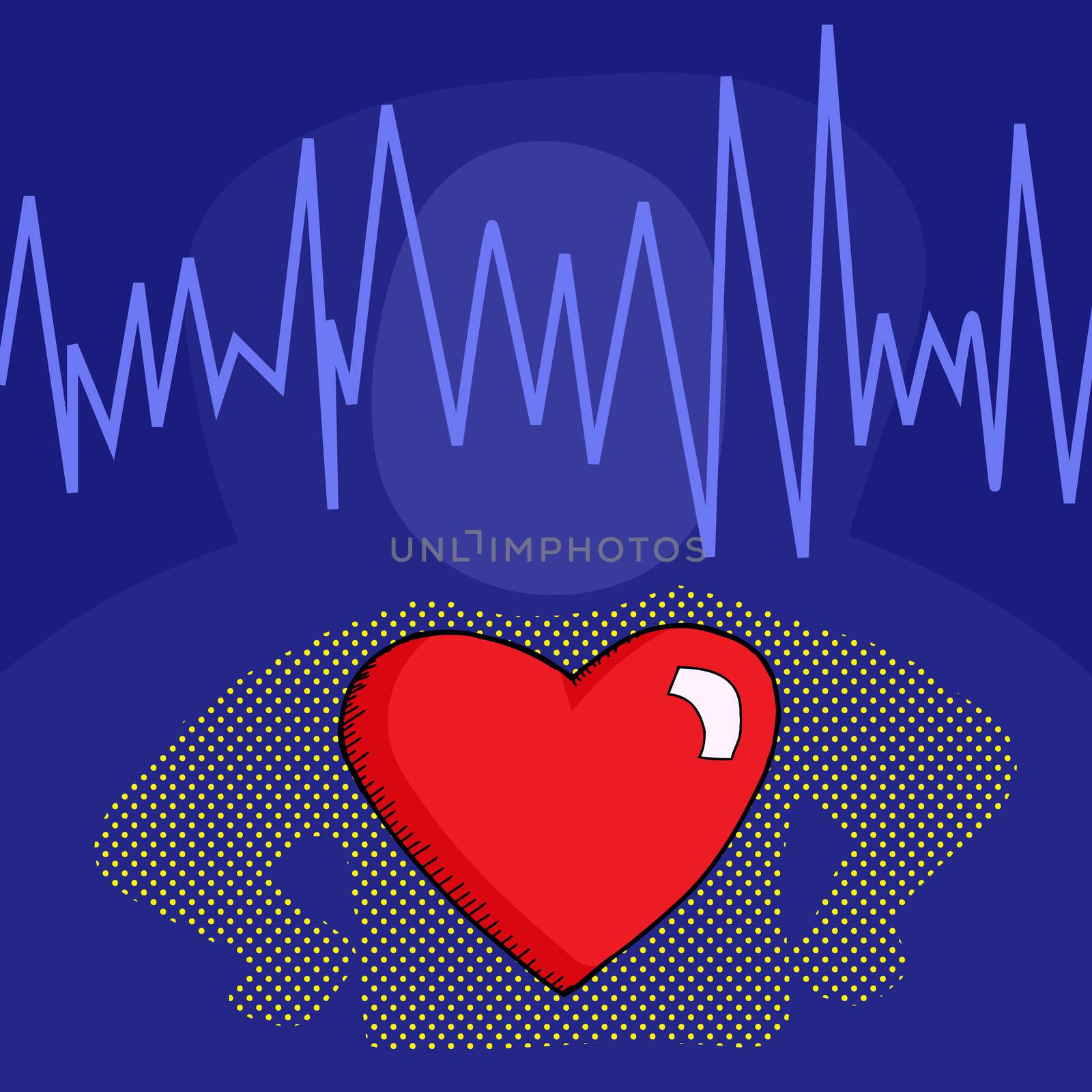 Cardiogram and Heart Graphic by TheBlackRhino