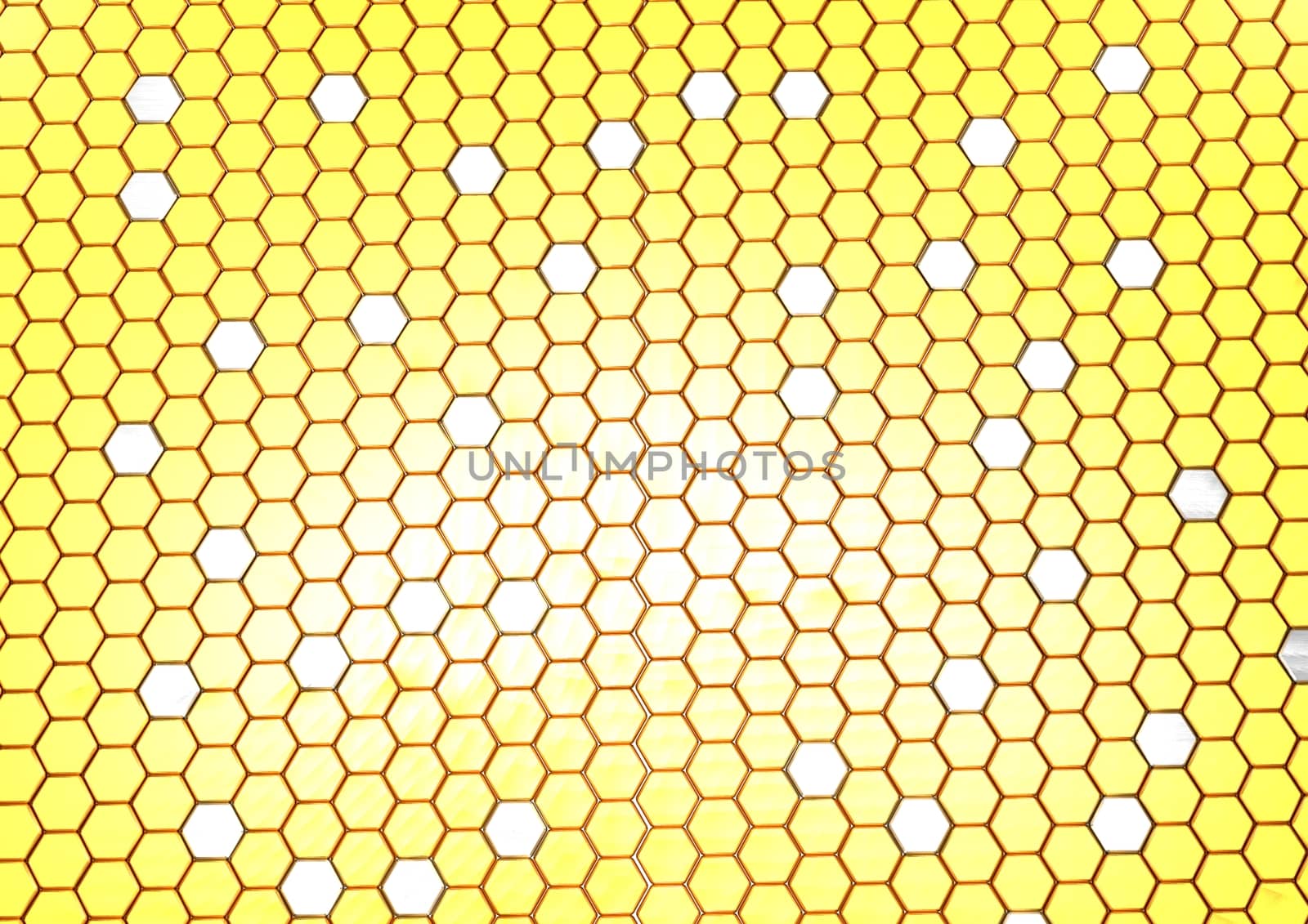 Abstract honeycomb background 3d illustration or backdrop.