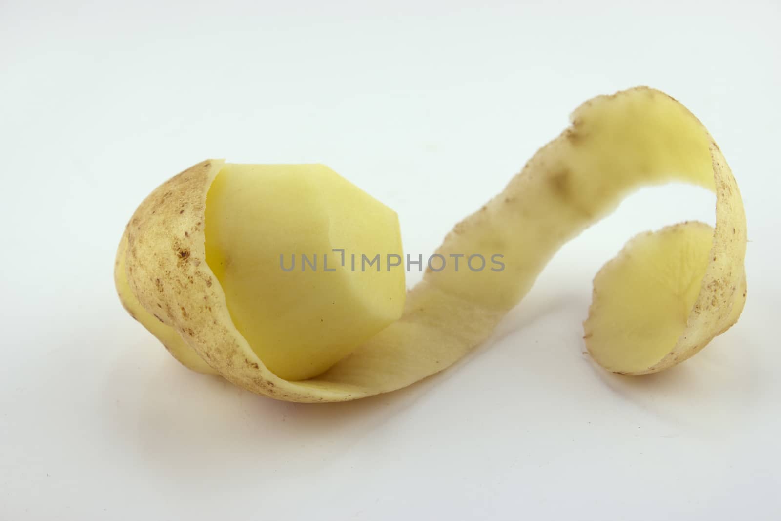 Potato peel isolated on a white background