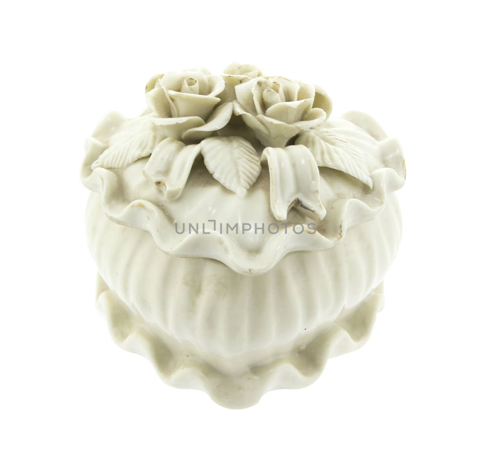 Decorative ceramic, Glass vase isolated on white