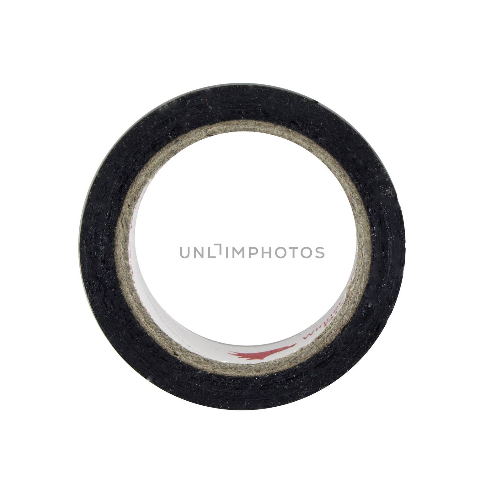 black adhesive tape on light background.