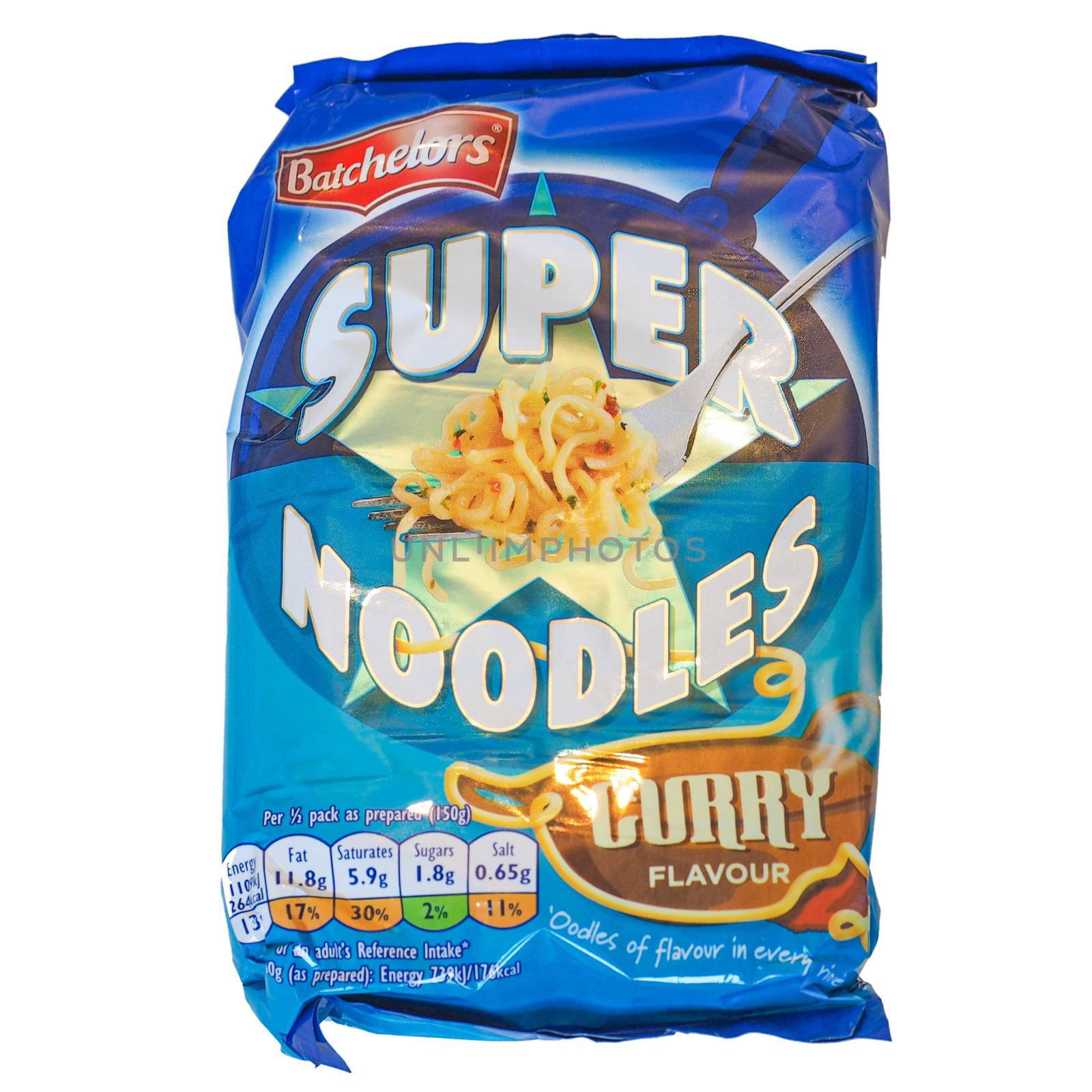 LONDON, UK - DECEMBER 15, 2014: Batchelors Super Noodles curry flavour