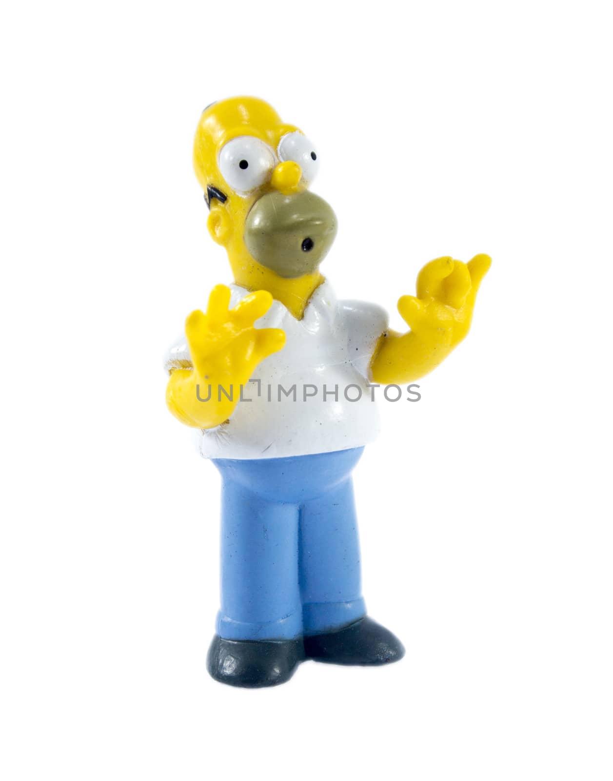 Amman, Jordan - November 1, 2014: homer Simpson figure toy character from The Simpsons family. The Simpsons is an American animated sitcom.