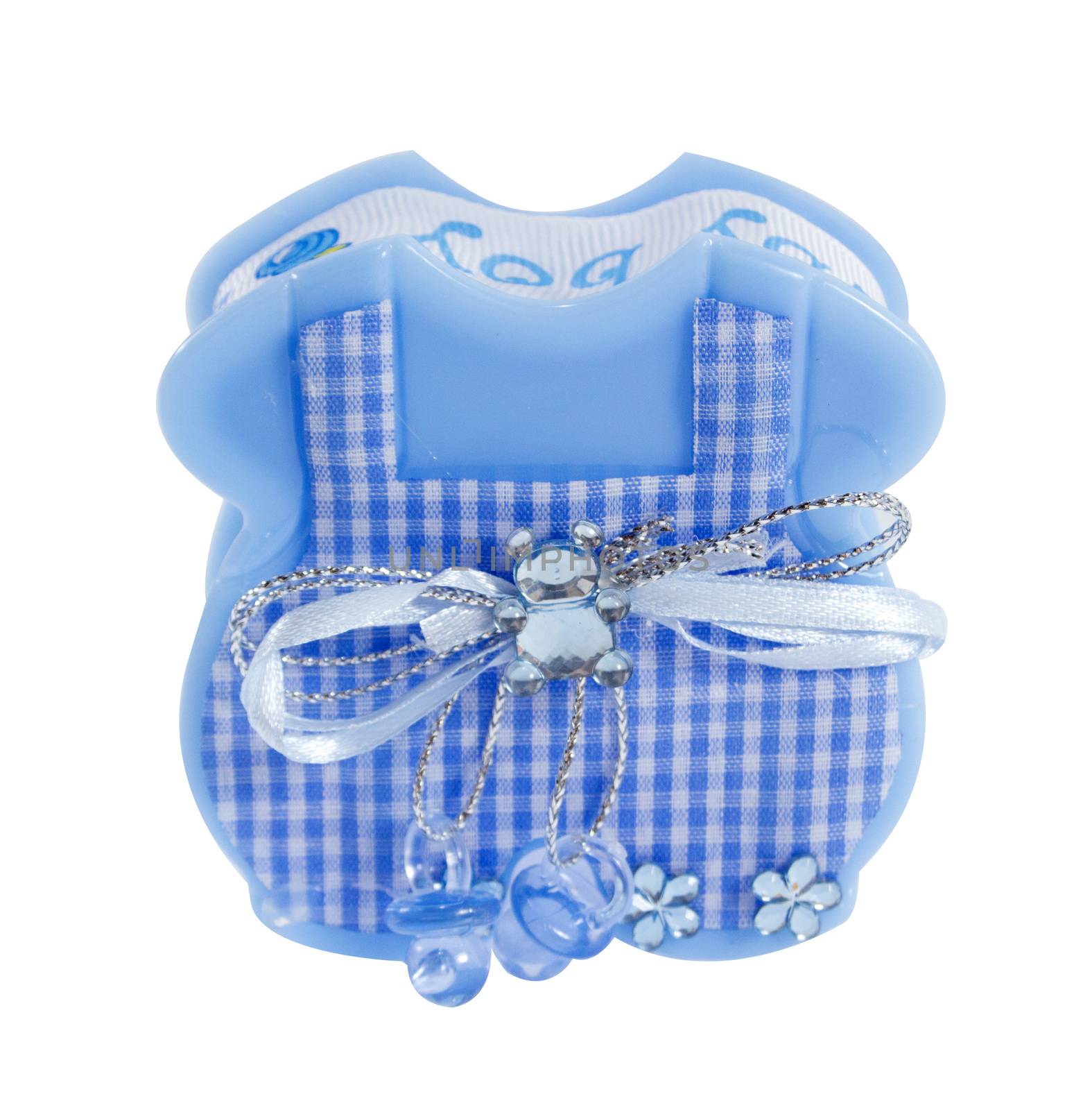 baby boy souvenir, blue Apron box for candy.