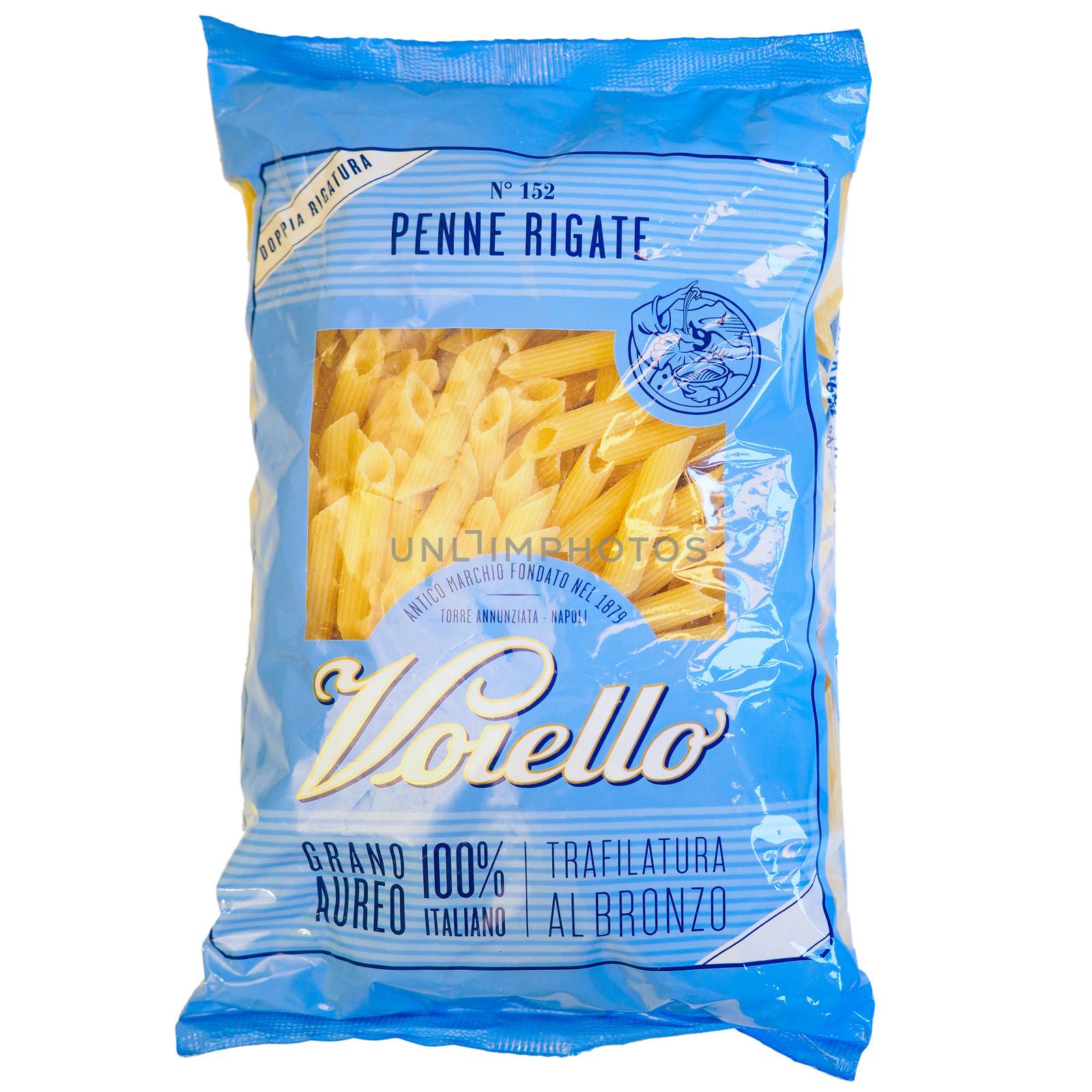 NAPLES, ITALY - DECEMBER 15, 2014: Voiello Penne Rigate pasta