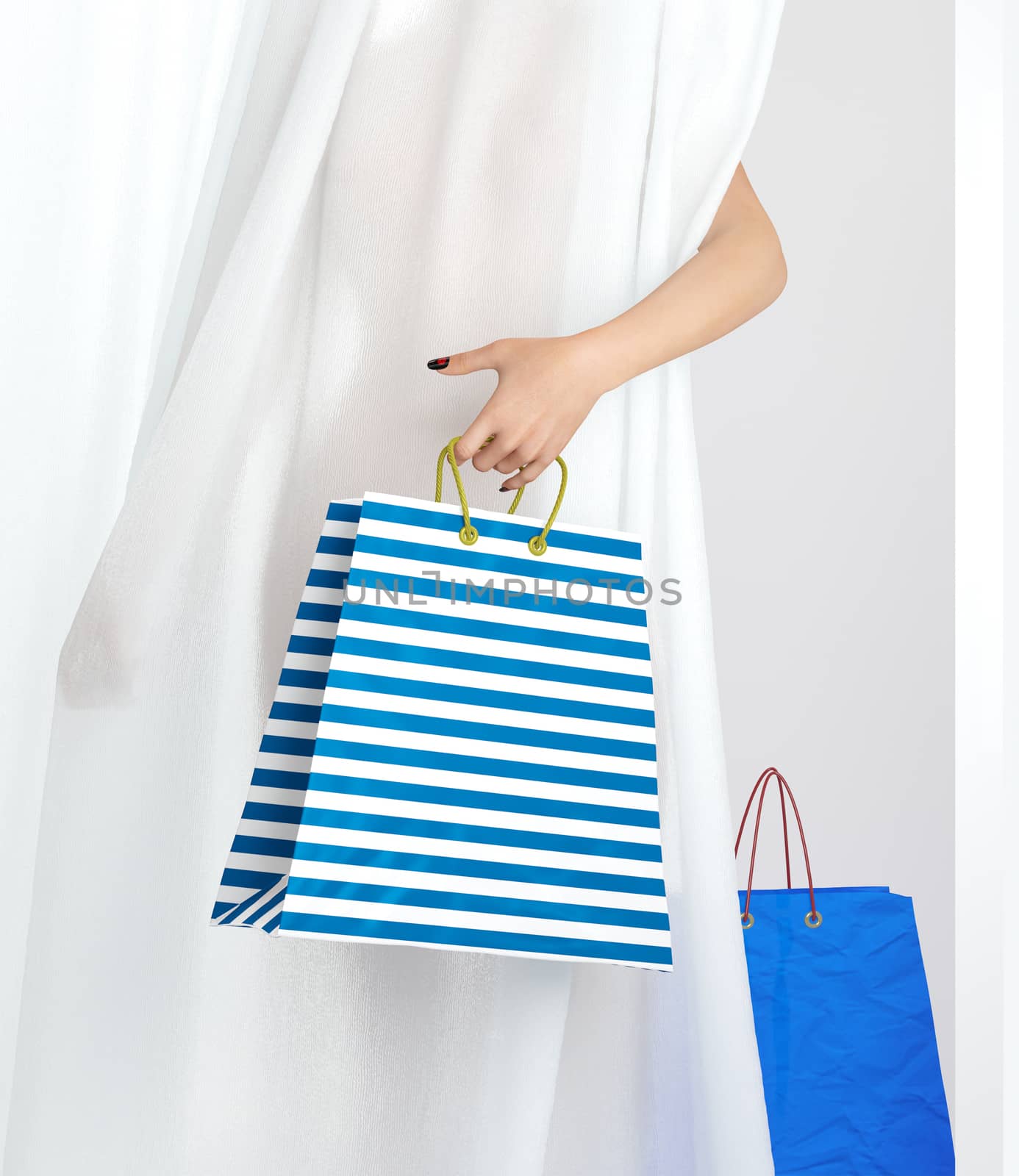 shopping woman holding bag sale conceptual background by denisgo