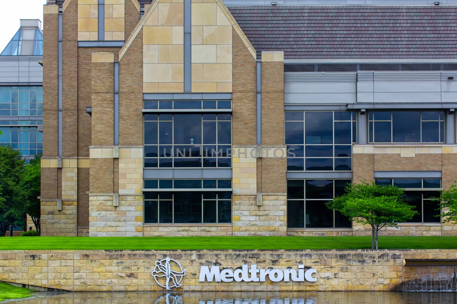 FRIDLEY, MN/USA - JUNE 23, 2014: Medtronic corporate headquarters campus. Medtronicis the world's fourth largest medical device company and is a Fortune 500 company.