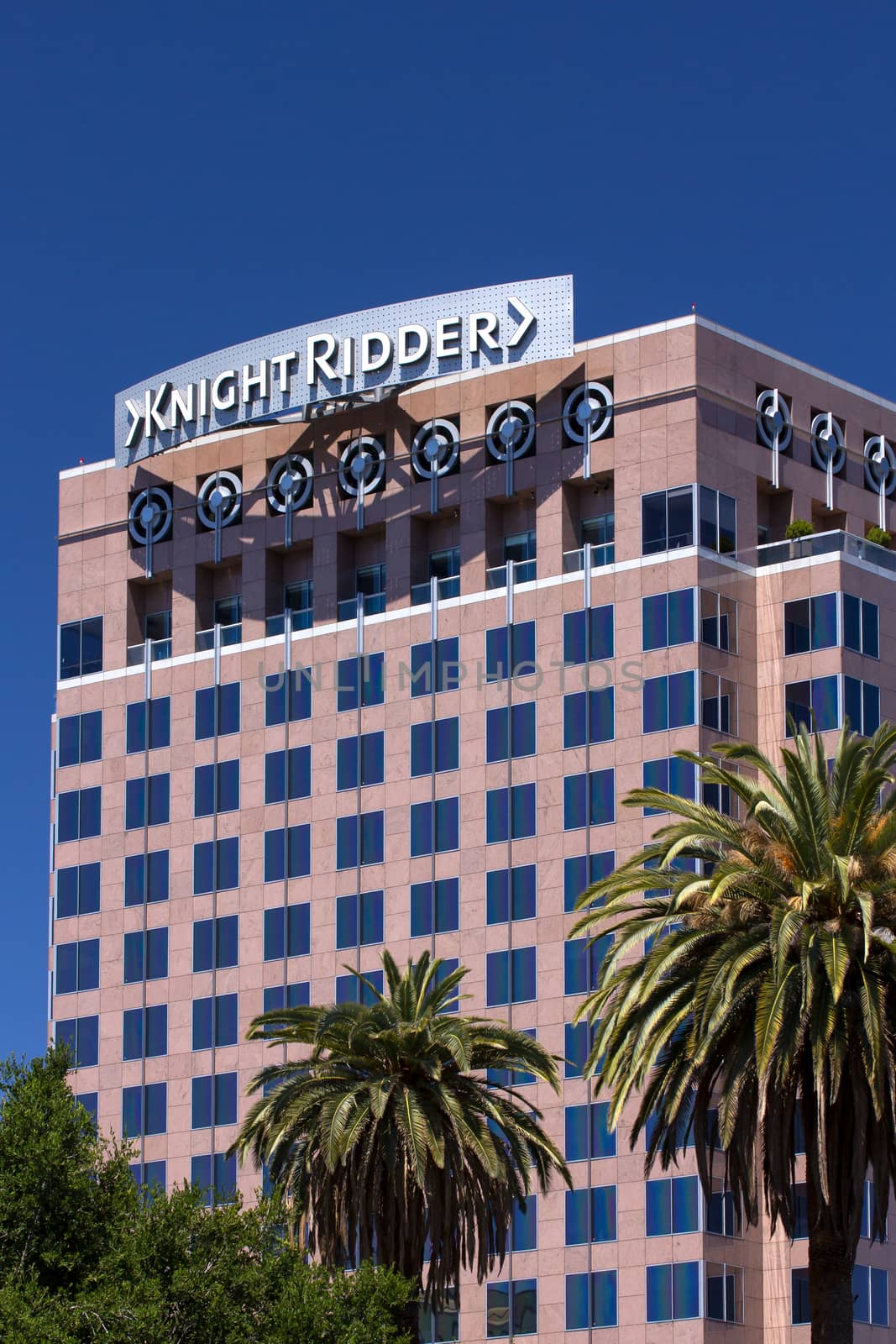 SAN JOSE,CA/USA - MAY 11, 2014: The landmark Knight Ridder building in downtown San Jose, California.  Knight Ridder was an American media company until bought by The McClatchy Company in 2006.