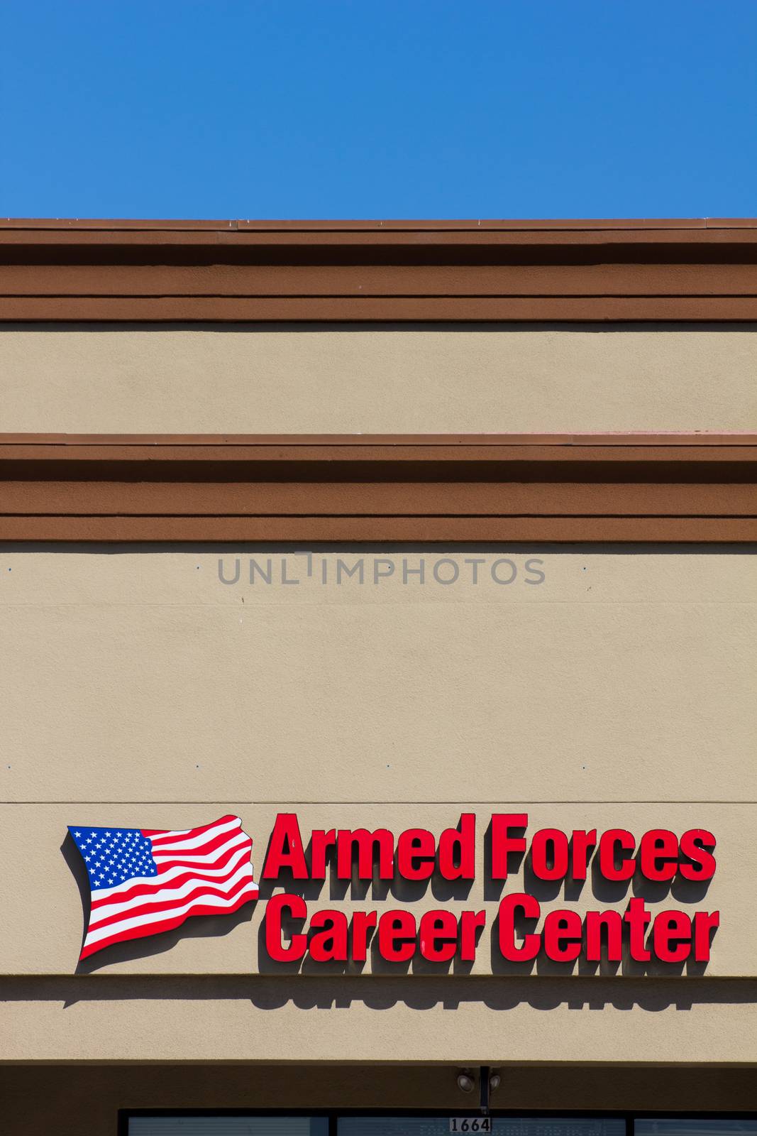 SALINAS, CA/USA - MAY 13, 2014: Armed Forces Career Center. Armed Forces Career Centers recruit and enlist men and women into the United States Armed Forces.
