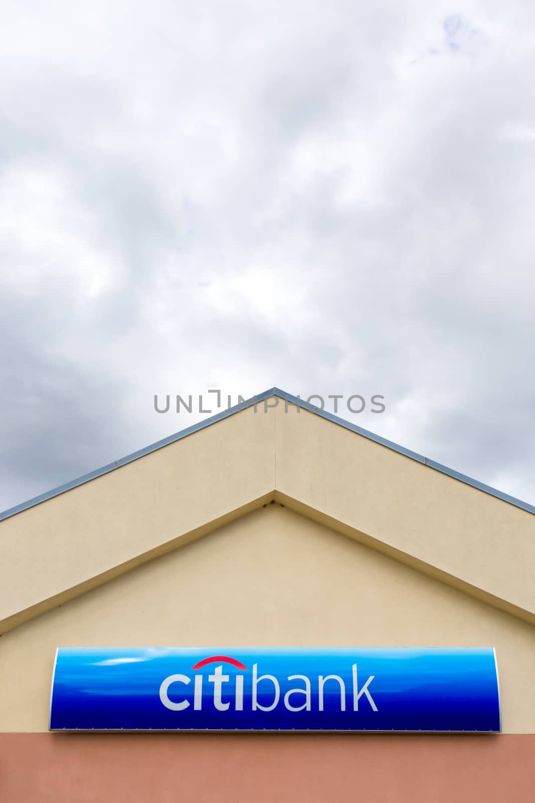 GILROY, CA/USA - APRIL 26, 2014: Citibank bank exterior and sign. Citibank is the consumer banking division of financial services multinational Citigroup.