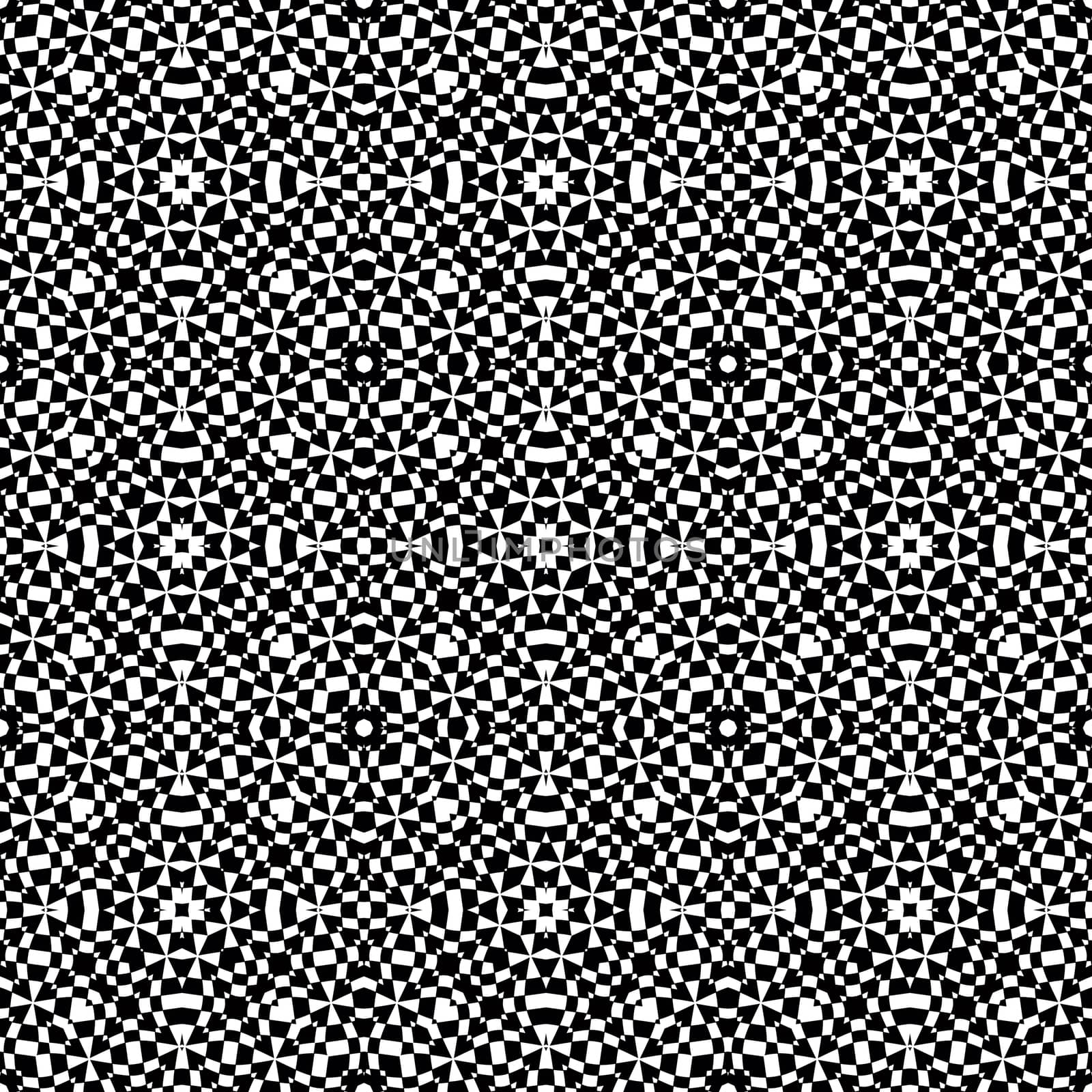 Digital computer graphic  seamless decorative ornament in a black - white colors for design.