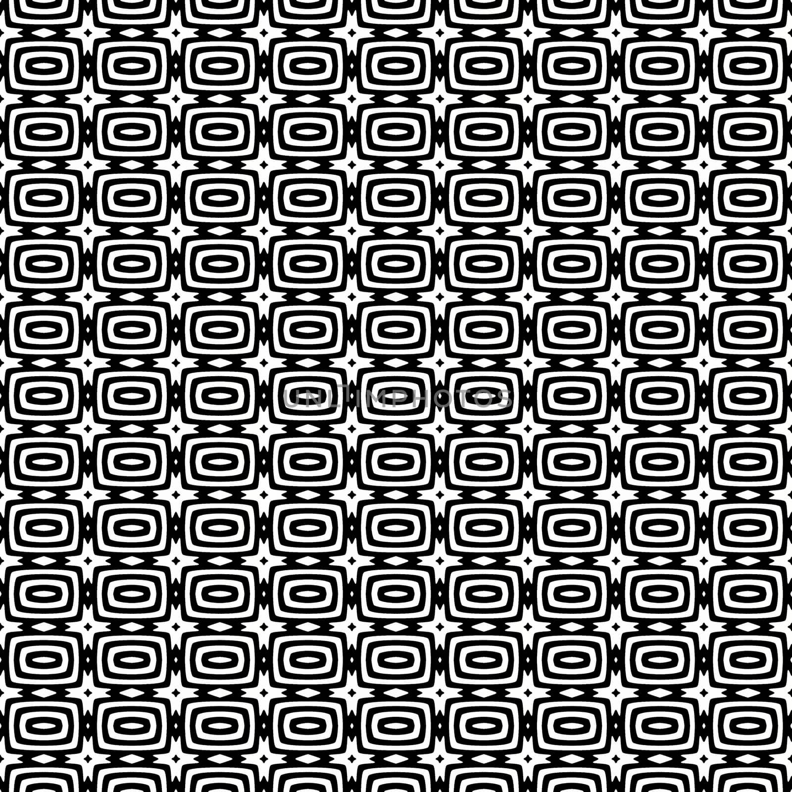 Digital computer graphic  seamless decorative ornament in a black - white colors for design.