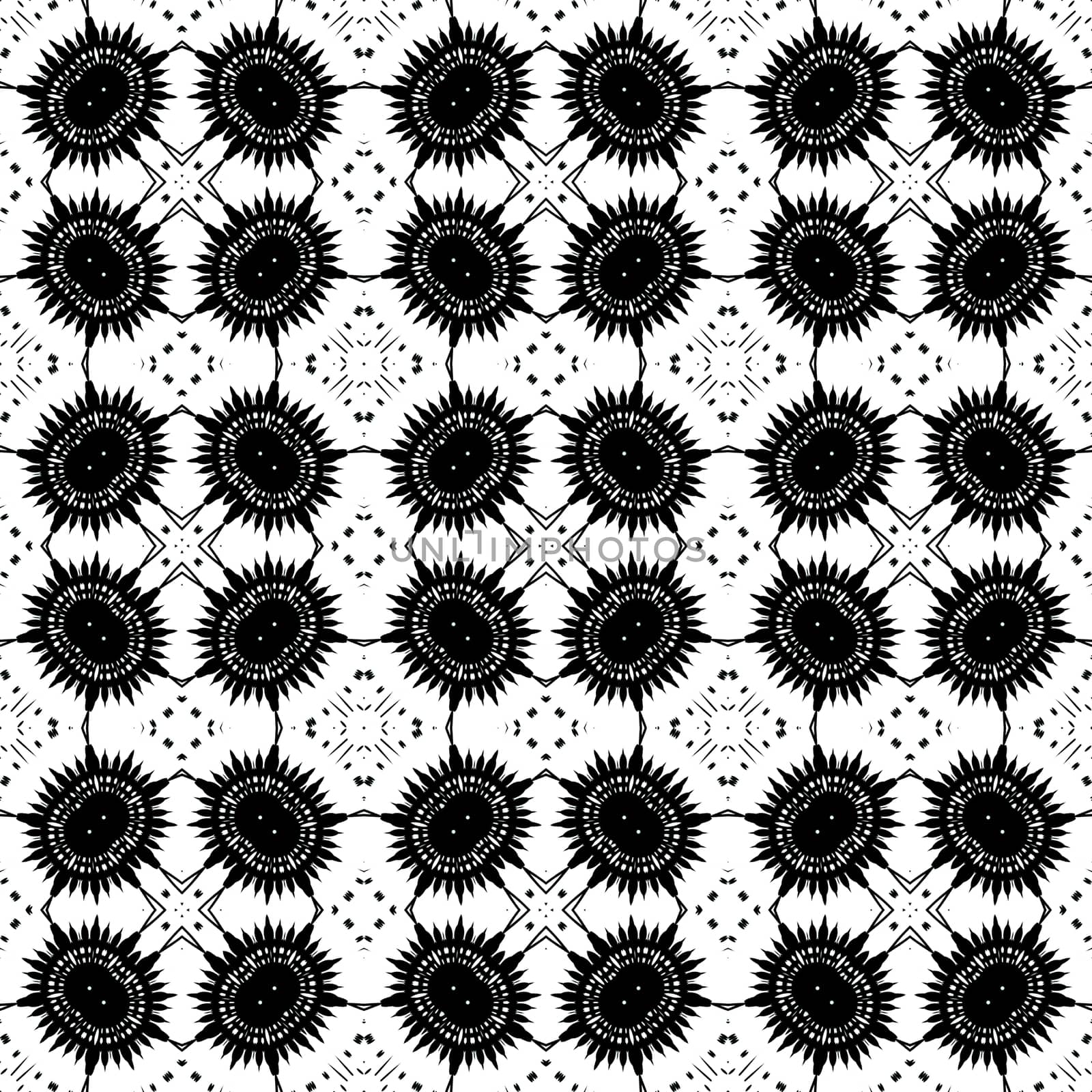 Digital computer graphic  seamless decorative ornament in a black - white colors for design.