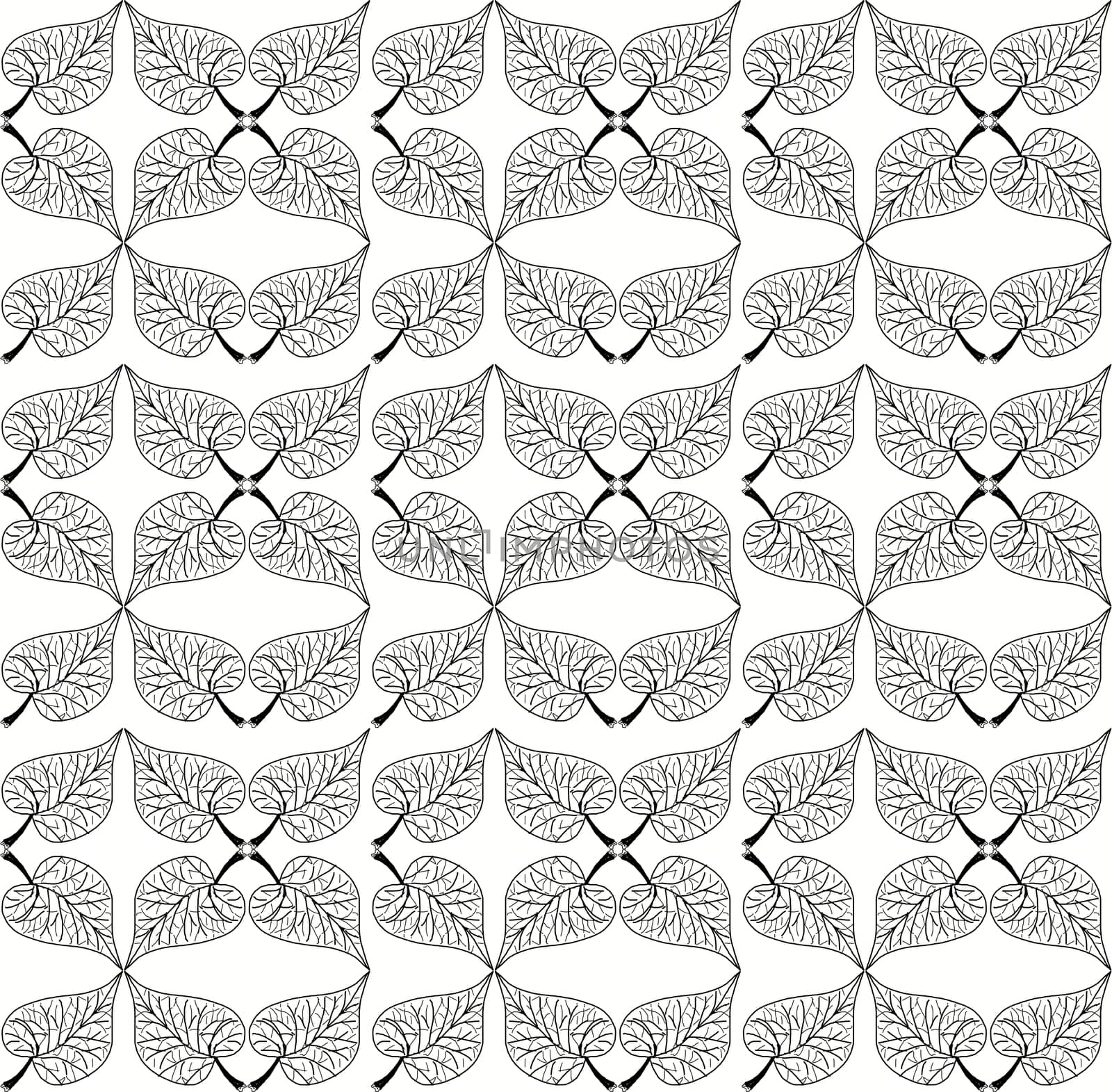 Digital computer graphic  seamless decorative ornament in a black - white colors for design.