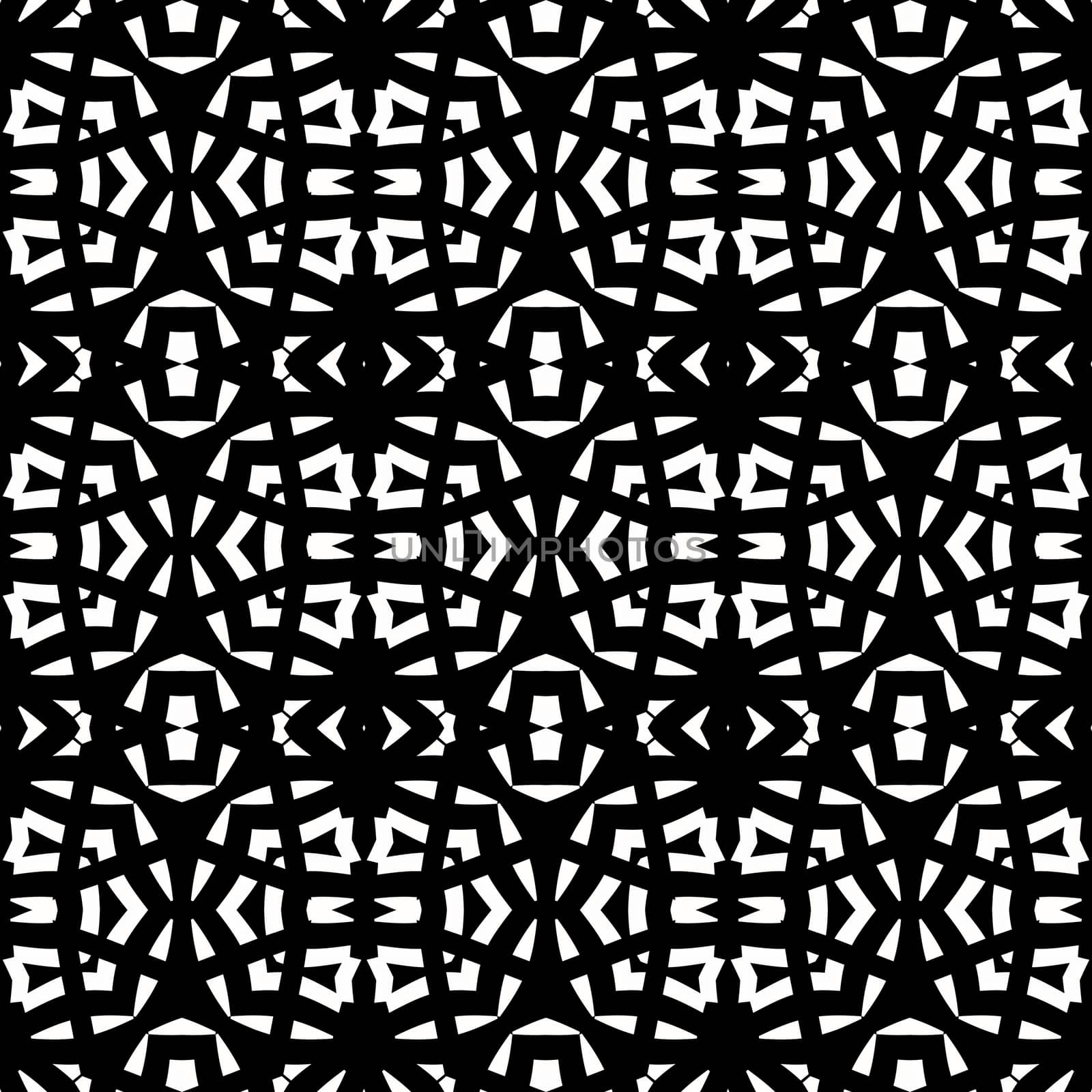 Digital computer graphic  seamless decorative ornament in a black - white colors for design.