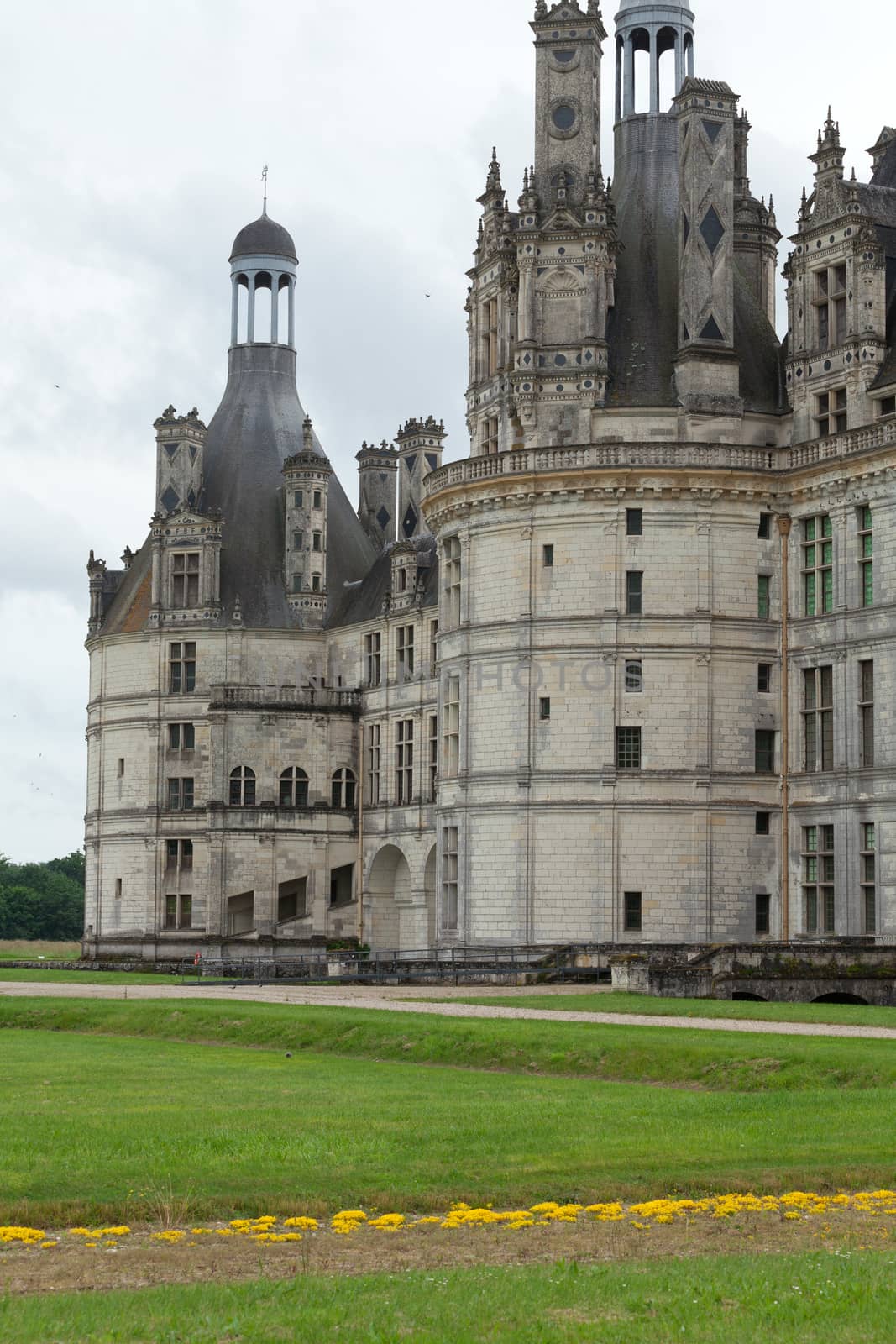 The royal Castle of Chambord in Cher Valley, France