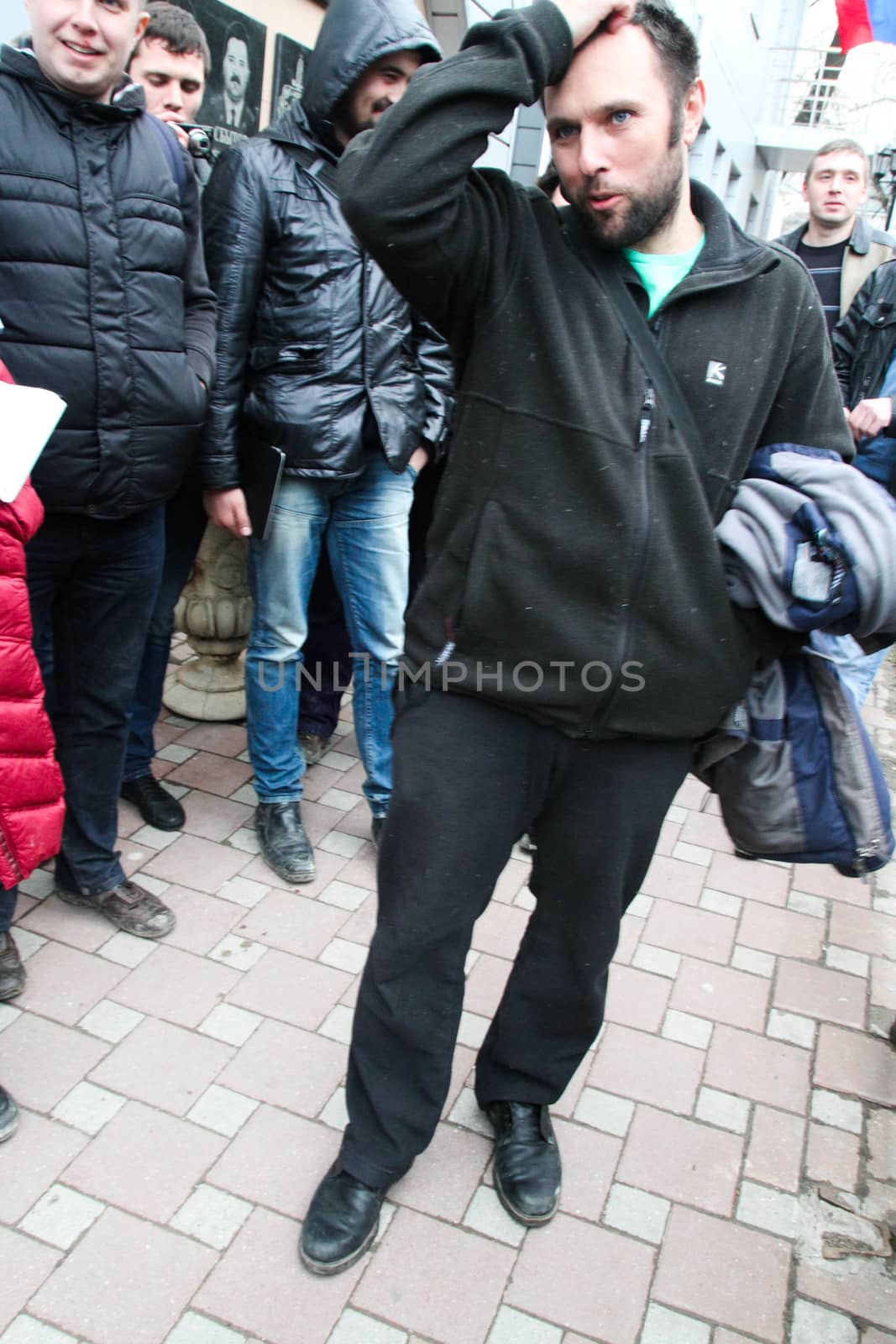 Tuapse, Krasnodar region, Russia - March 23, 2012. The ecologist Suren Gazaryan just left from under arrest