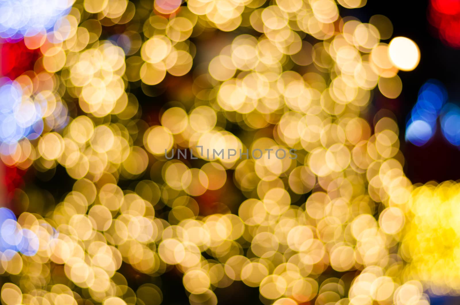 Abstract circular bokeh background of Christmas Day and New Year's Eve light