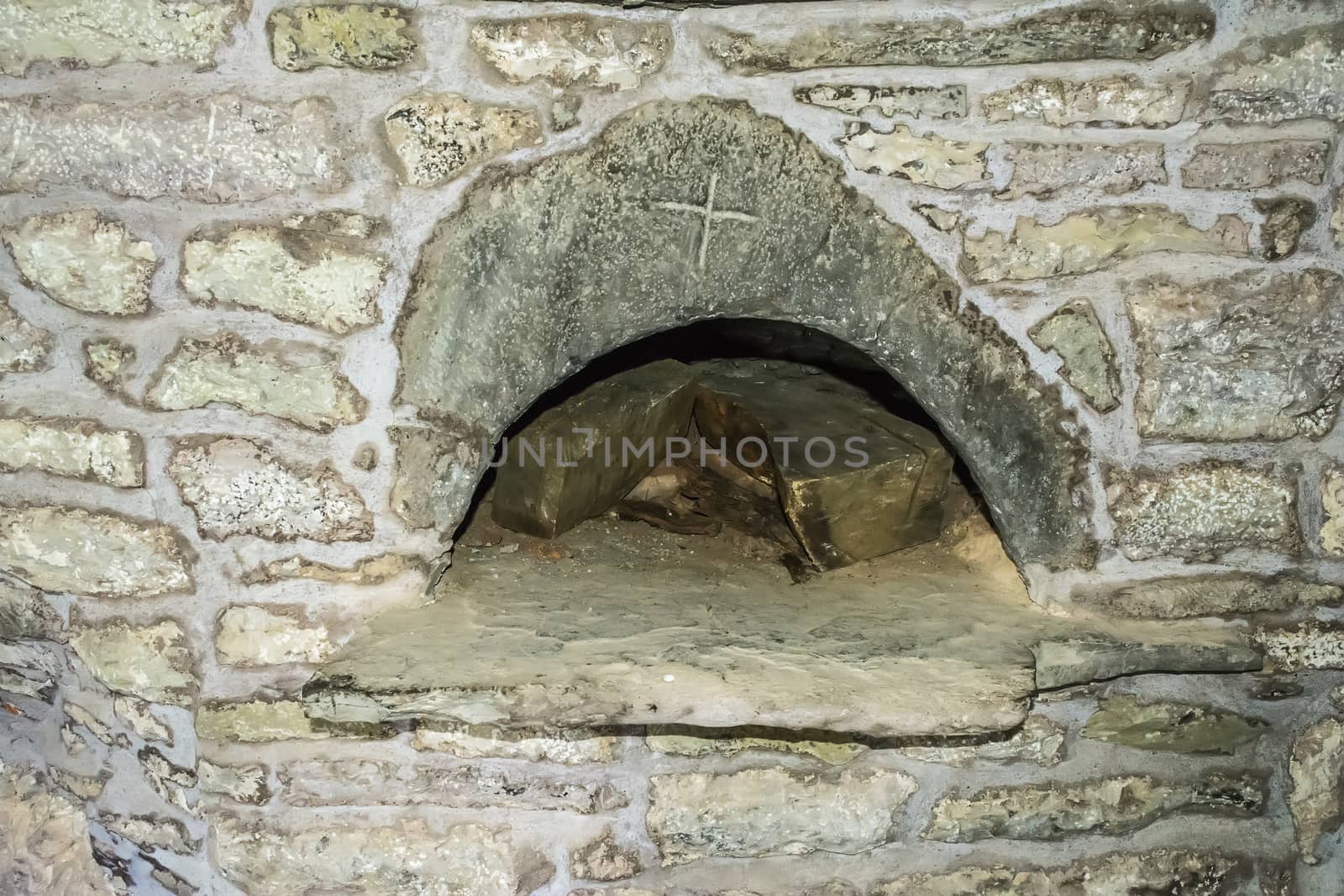 Stoned place in the Monastery of Panagia Pelekiti, Greece