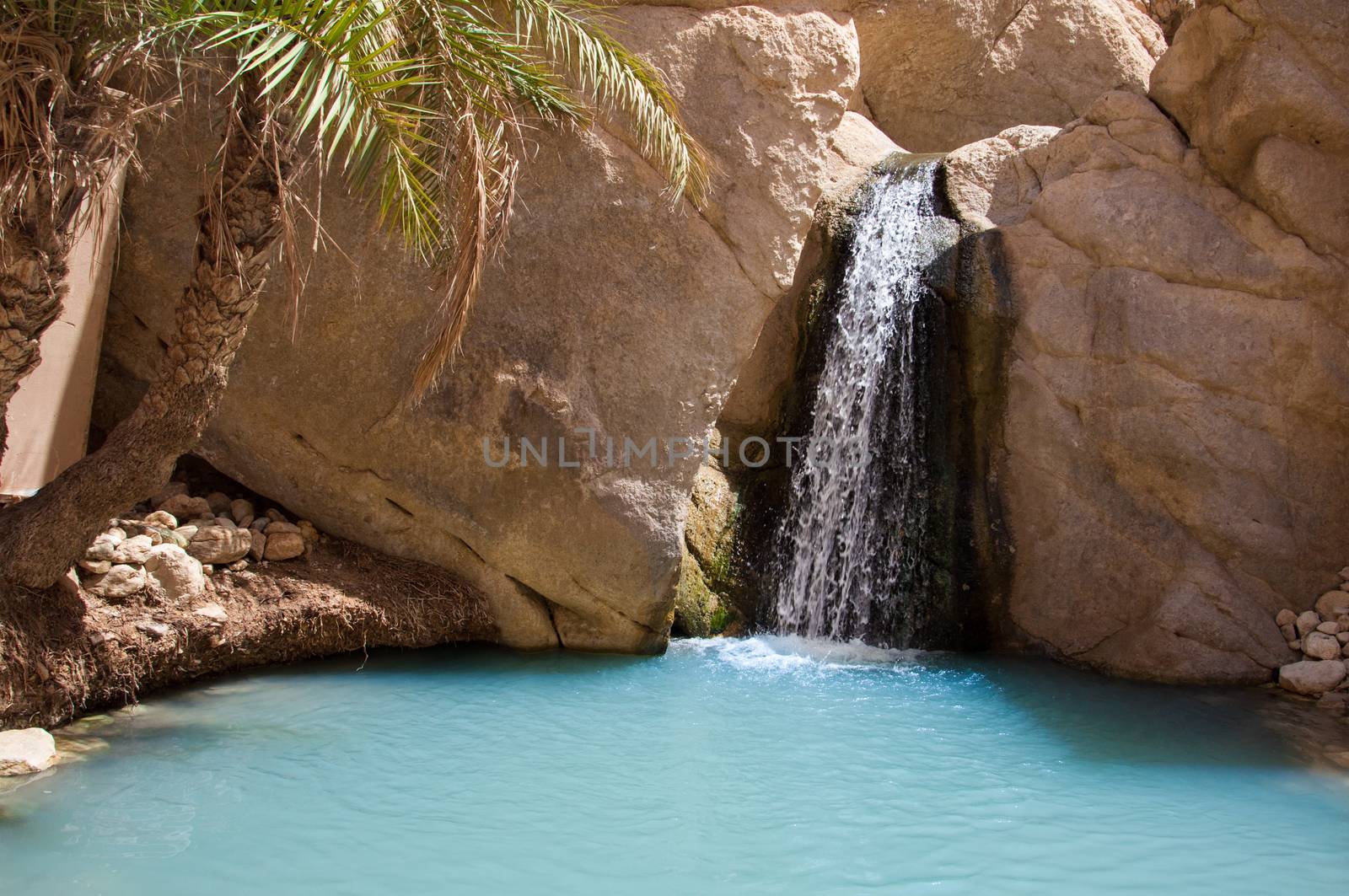 Chebika waterfall in Tunisia