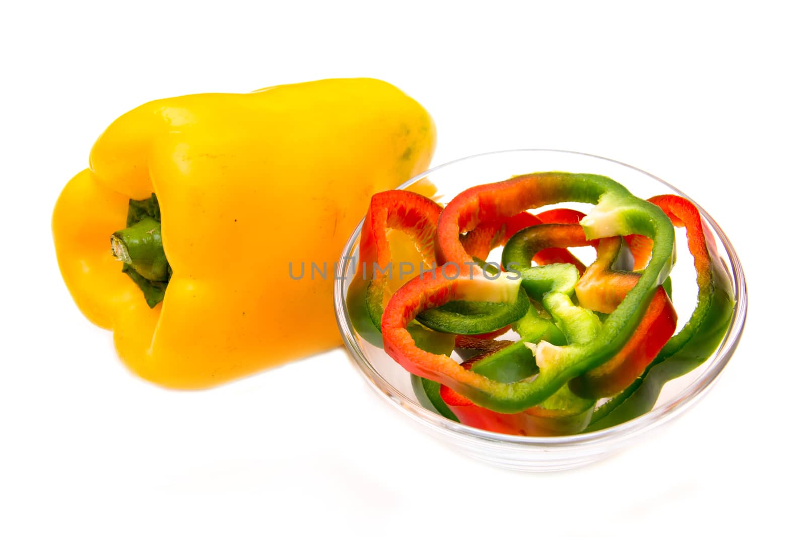 Pepper slices on bowl by spafra