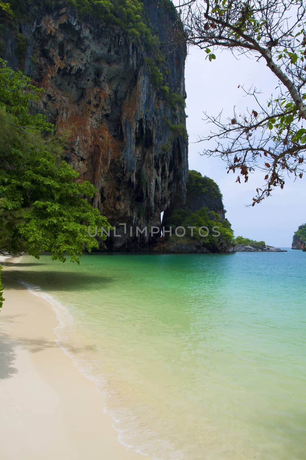 rocks on Railay beach in Krabi Thailand
