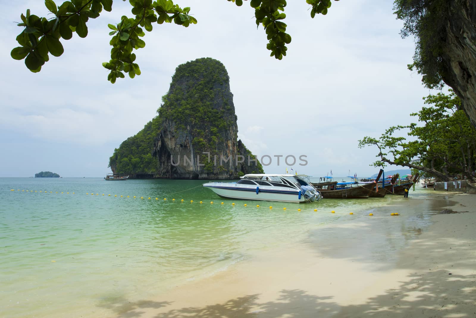 boats on Ao Nang beach Thailand