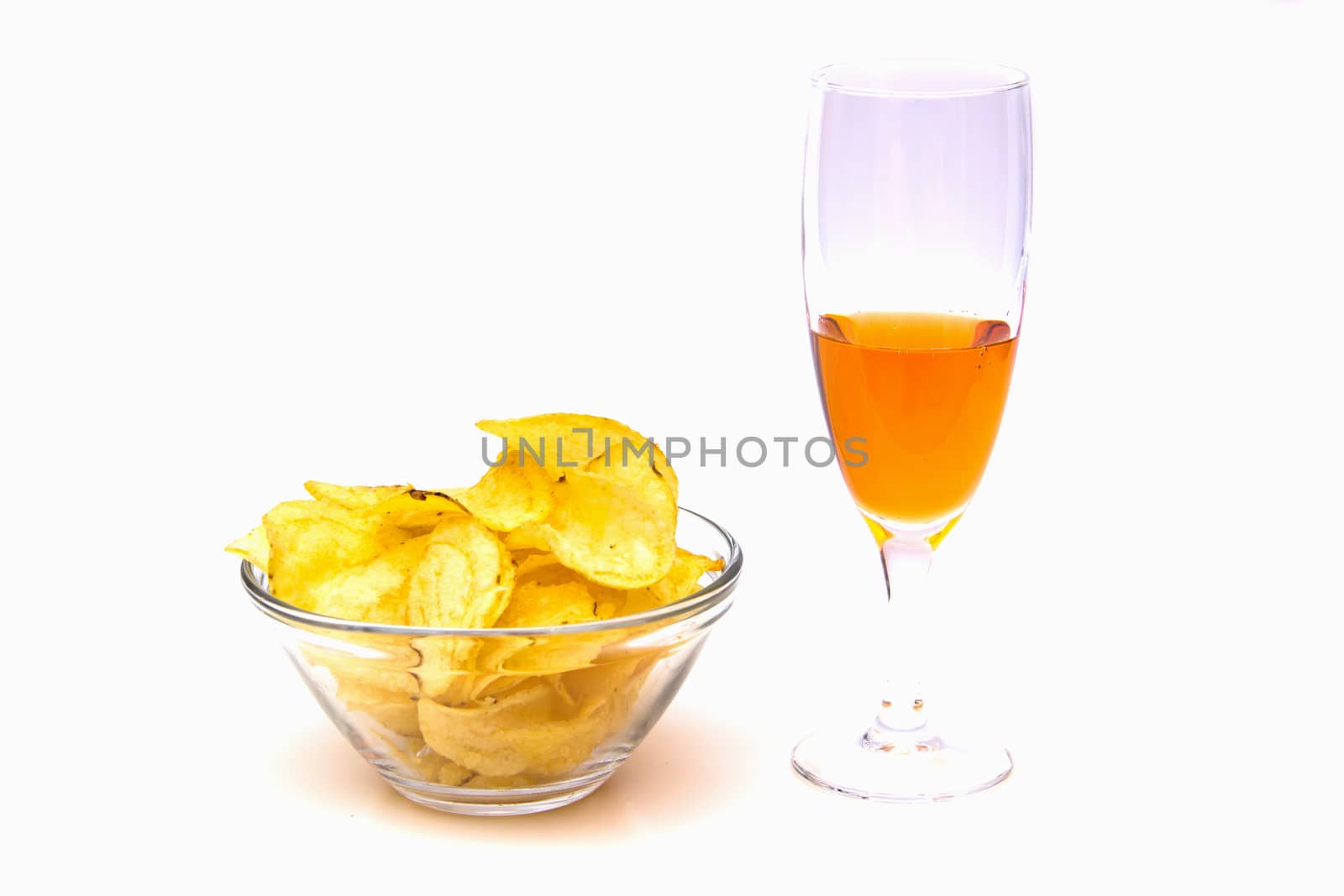 Cocktails on a white background seen from the front