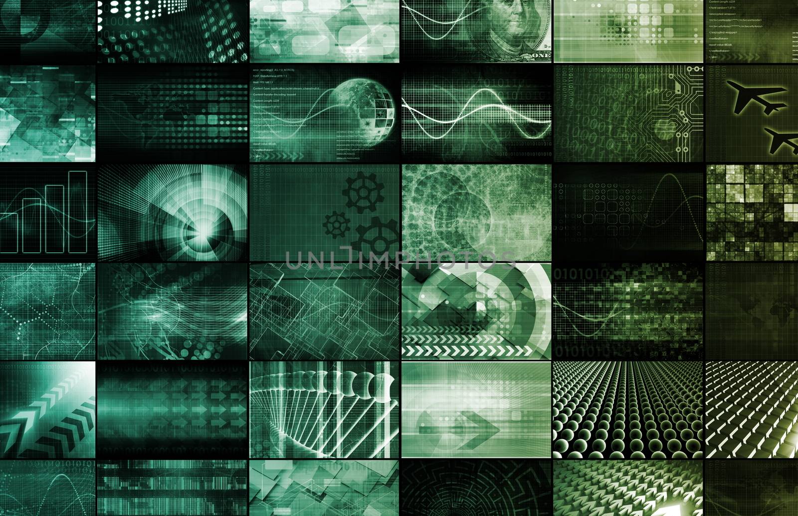 Global Digital Technology Concept with Monitors Screens