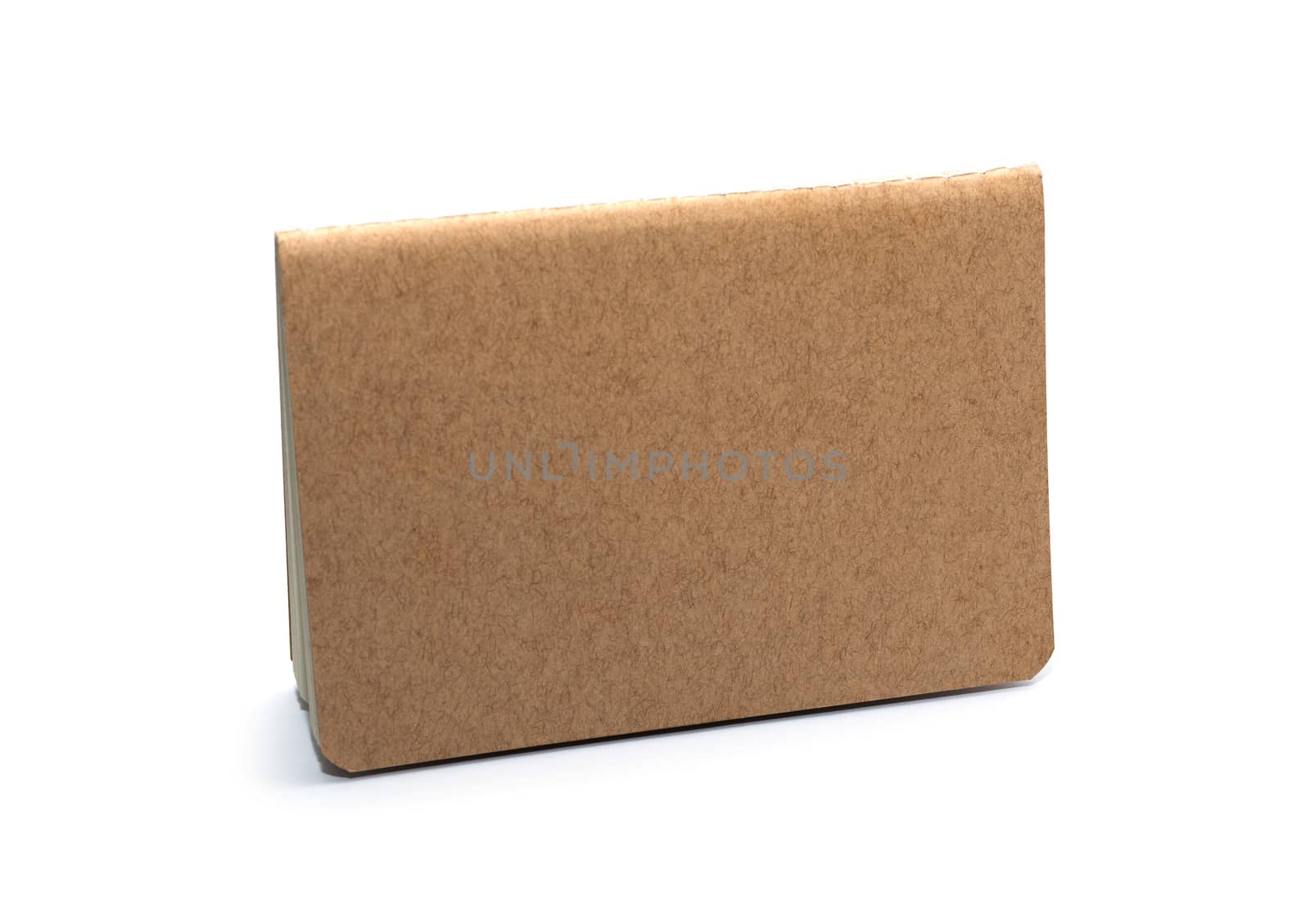 brown eco notebook or scrapbook on white background