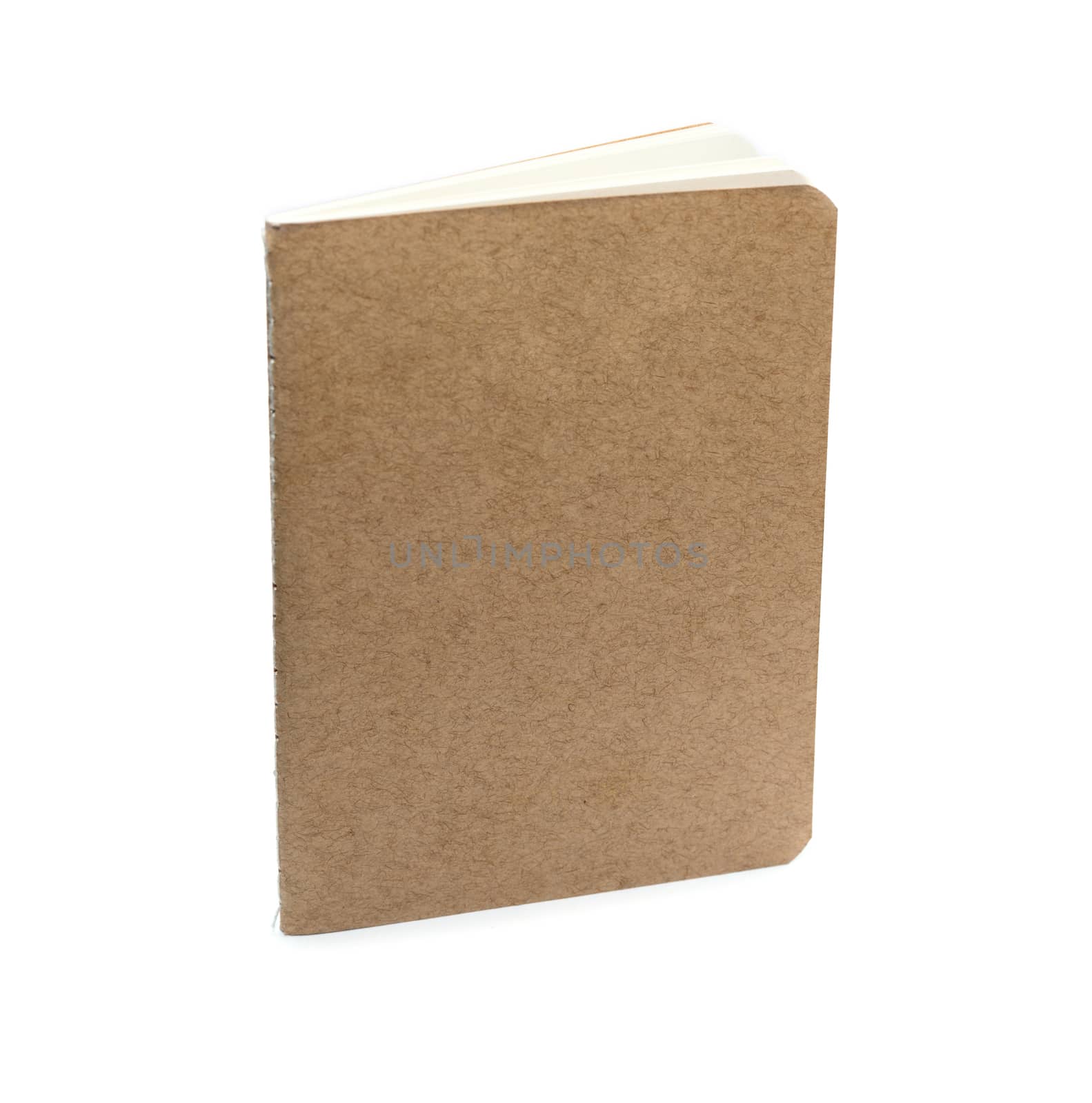 brown eco notebook or scrapbook on white background