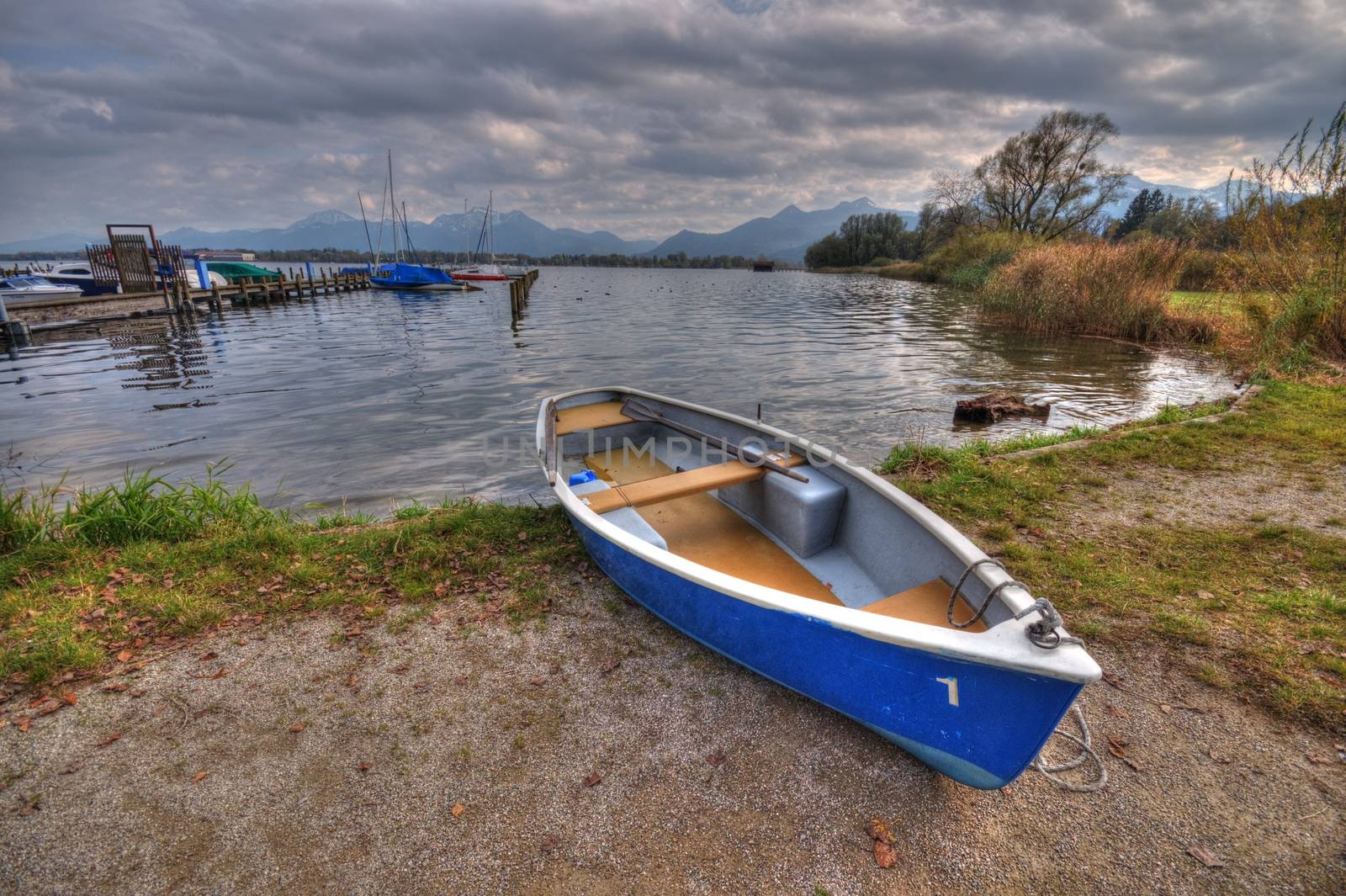 Boat at lake Chiemsee in Germany by anderm